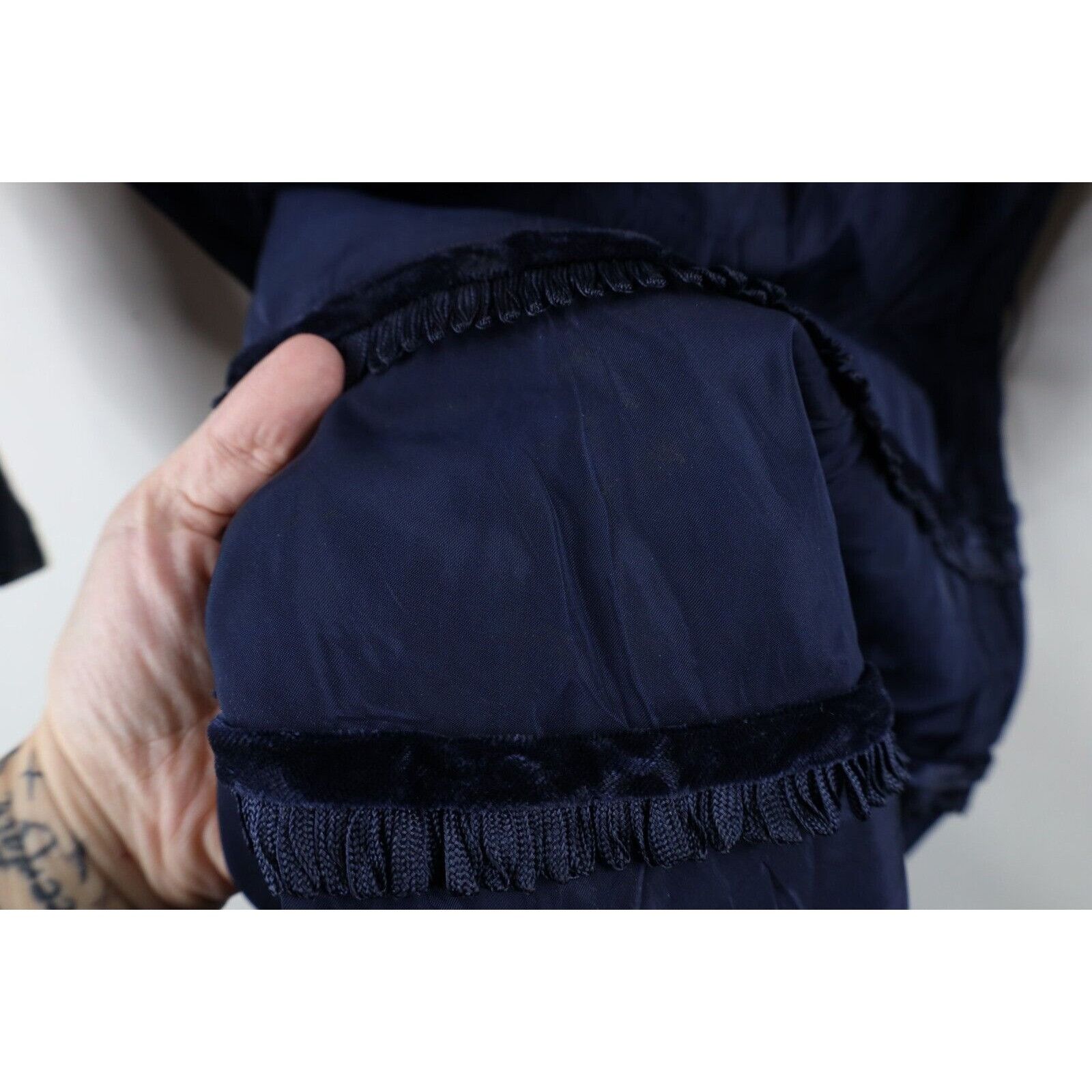 Vintage Vintage 50s 60s Rockabilly Distressed Velvet Fringed Dress Size M / US 6-8 / IT 42-44 - 9 Thumbnail