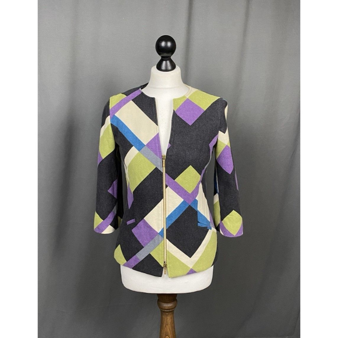 Versace Versace VTG Zip Front Multicolored Tailored Colarless Wool B Size M / US 6-8 / IT 42-44 - 1 Thumbnail