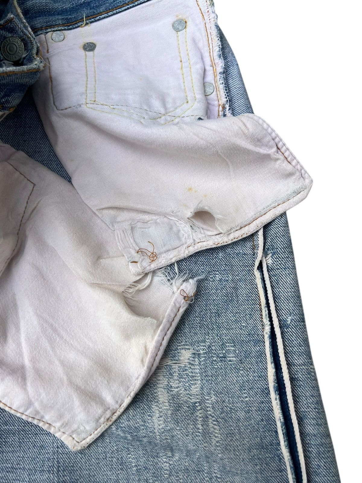 Levi's True 60s 70s Levi’s 501 Big E Distress Denim Selvedge Jeans Size US 30 / EU 46 - 24 Thumbnail