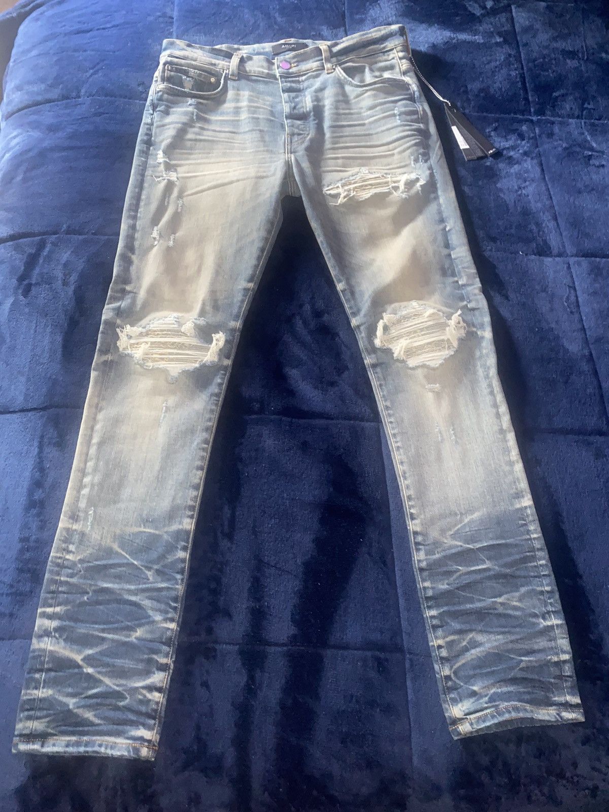 Amiri BANDANA JACQUARD MX1 JEAN Vintage Indigo Size US 34 / EU 50 - 1 Thumbnail