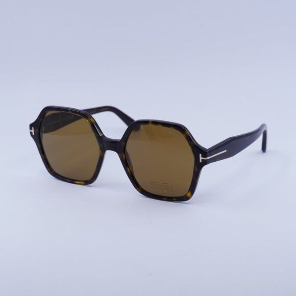 Tom Ford Tom Ford Romy FT1032 52E Sunglasses Havana Geometric Frame Size ONE SIZE - 6 Thumbnail