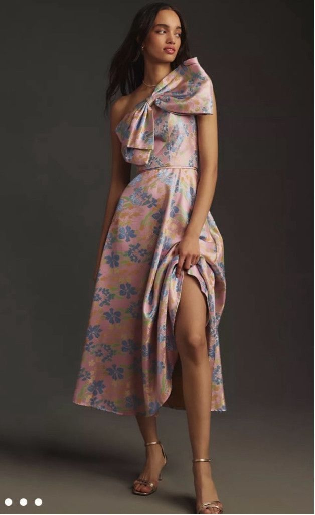 Mac Duggal Women's Unbranded Dress, Size 14, Pink & Blue Floral Size XL / US 12-14 / IT 48-50 - 1 Thumbnail