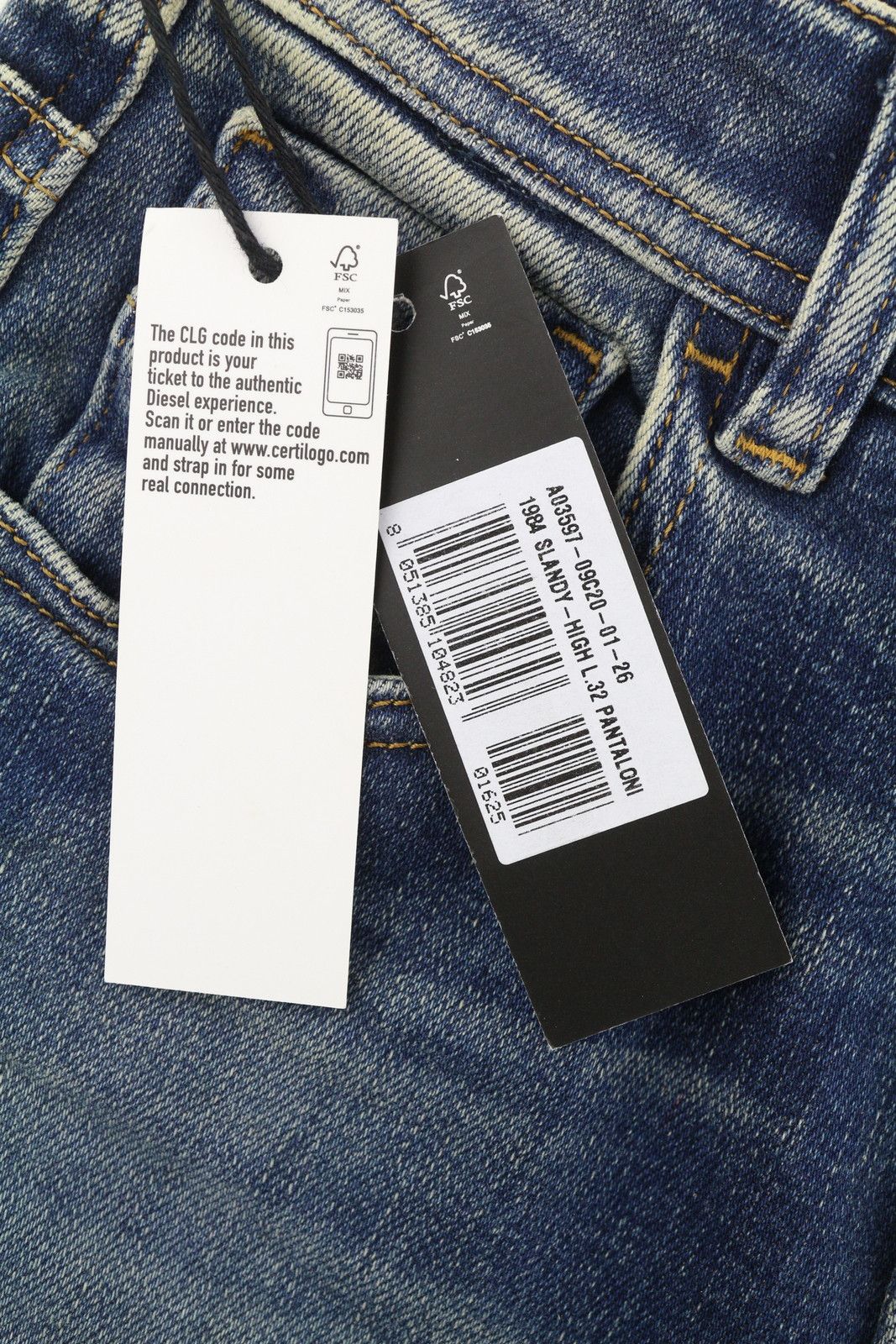 Diesel D-SLANDY-HIGH-Z 09C20 W26/L32 Skinny Blue Jeans 40683 Size 26" / US 2 / IT 38 - 6 Thumbnail