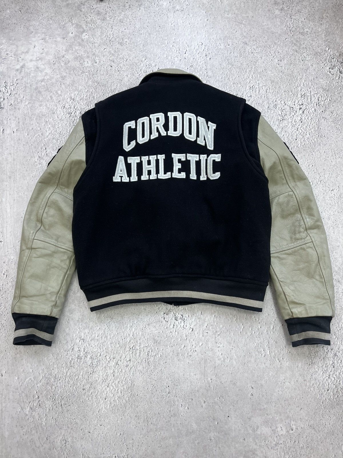 Japanese Brand × NBA Vintage 80's LEATHER Japan Leather Wool Varsity Jacket Size US L / EU 52-54 / 3 - 1 Thumbnail