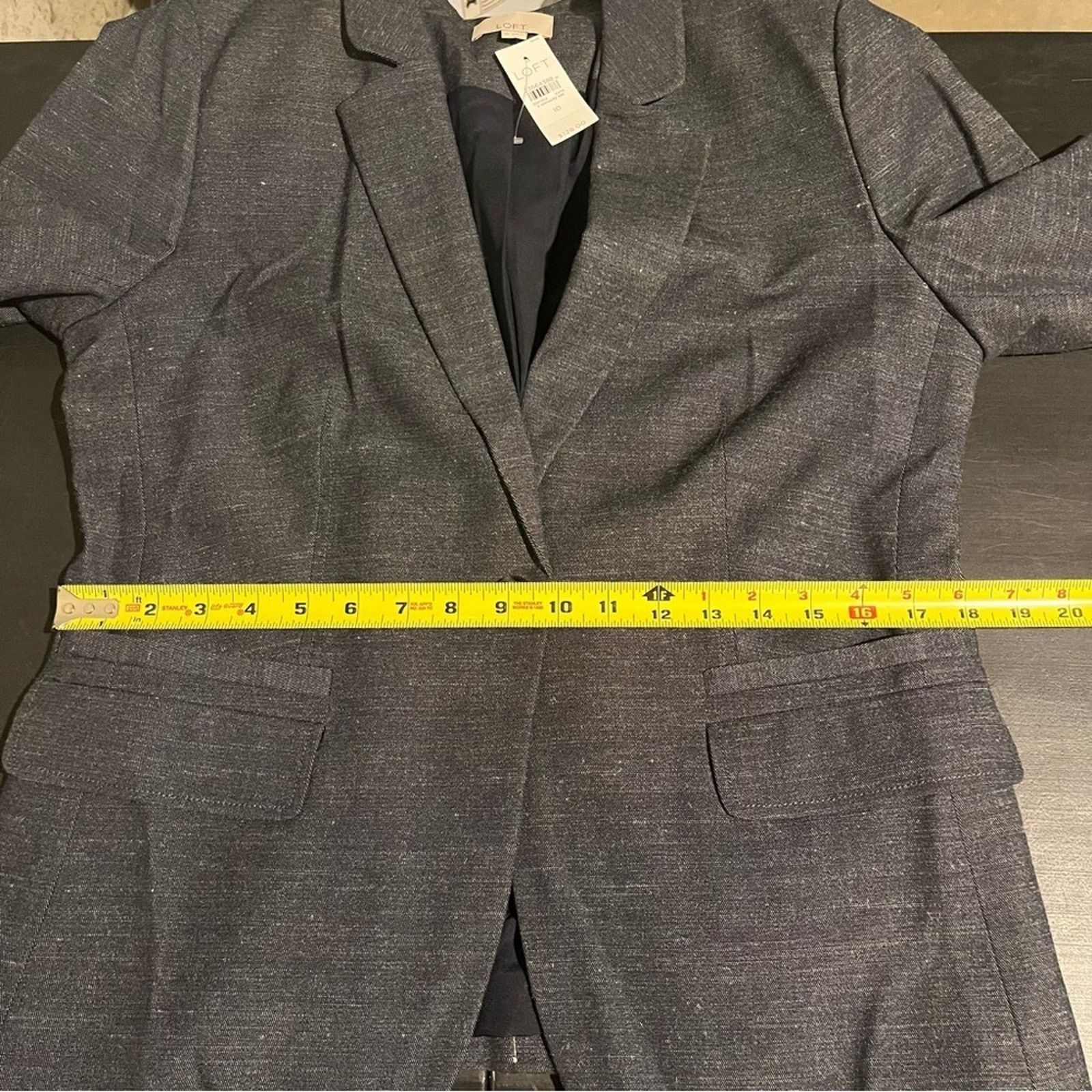 Ann Taylor Ann Taylor LOFT Chambray One Button Blazer Blue NWT Size 10 Size L / US 10 / IT 46 - 13 Thumbnail