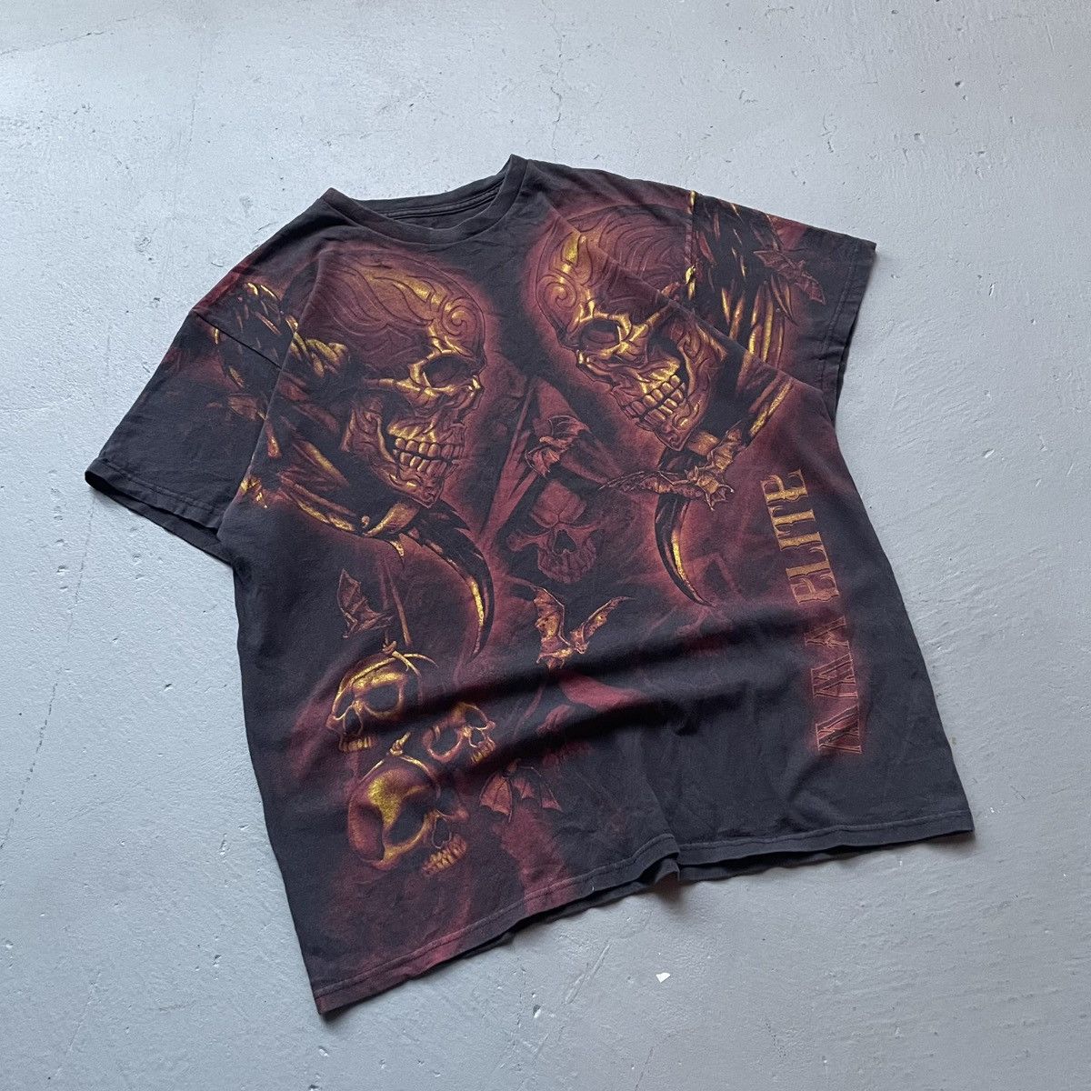 Other Vintage Y2K MMA Elite Black Skull Reaper AOP T-Shirt Size US L / EU 52-54 / 3 - 2 Thumbnail
