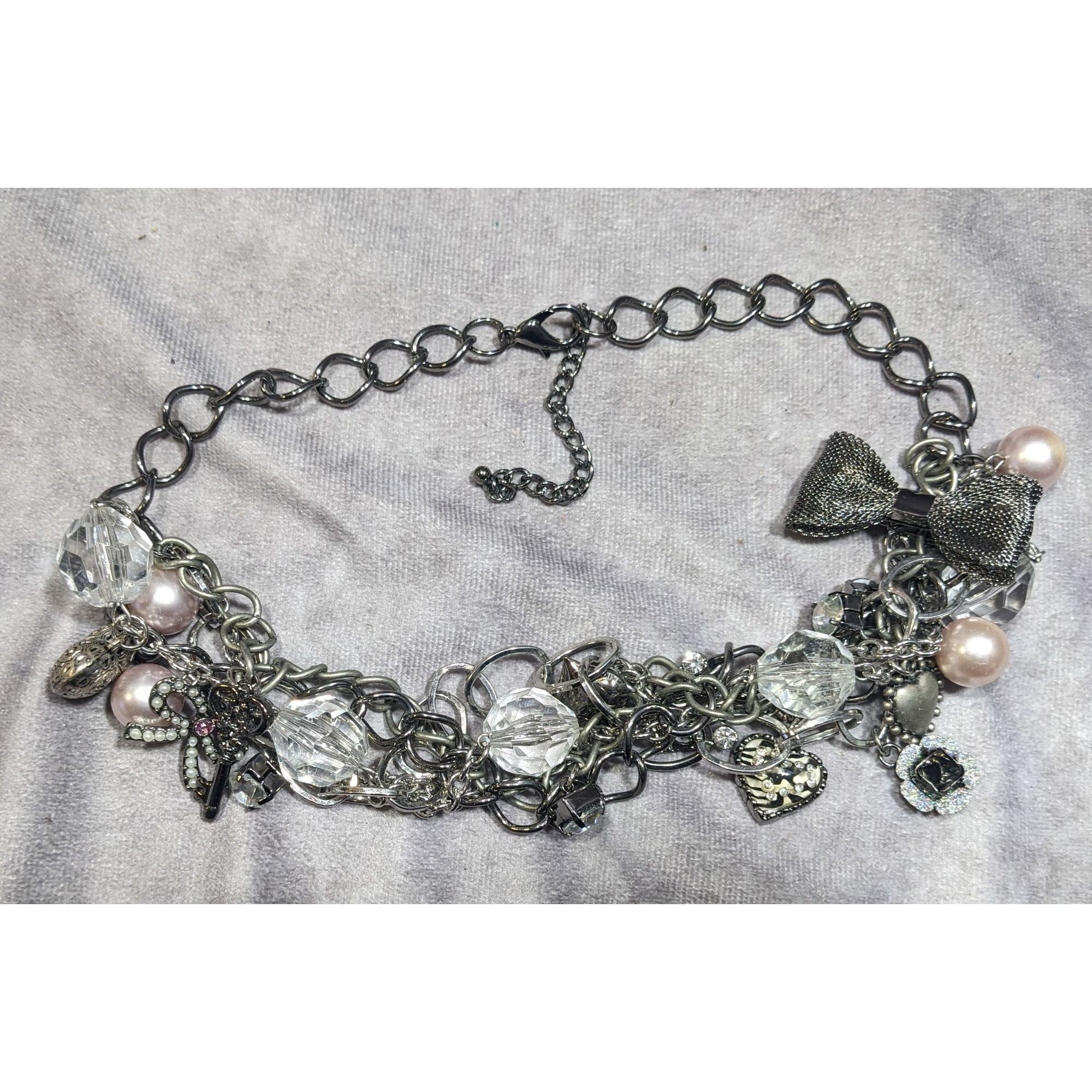 Other Coquette Glam Torsade Charm Silver Tone Necklace Size ONE SIZE - 12 Thumbnail