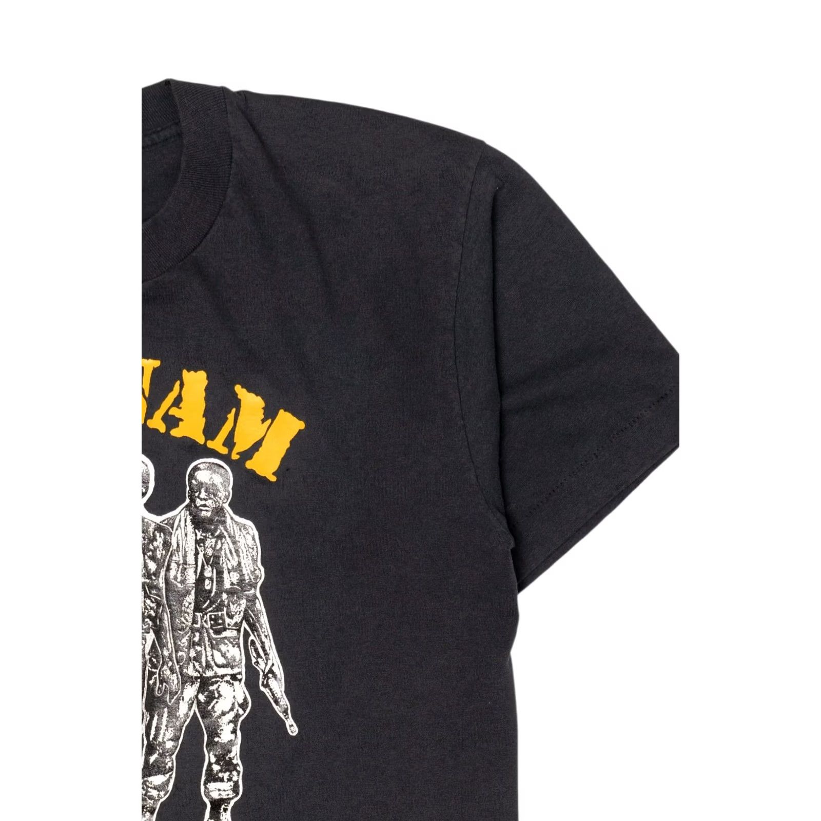 Vintage Vintage Vietnam Soldiers "Its One Thing To Say It" Black T-Shirt (1990s) - Screen Stars Large Unisex Cotton/Poly Short Sleeve Tee Size US L / EU 52-54 / 3 - 7 Thumbnail