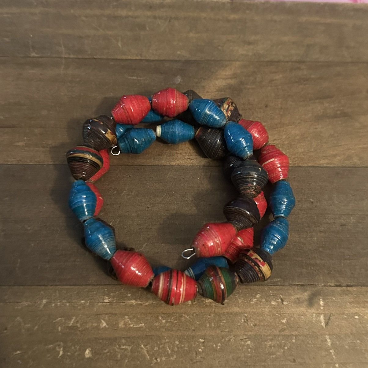 Other Multicolor paper bead coil wrap bracelet Size ONE SIZE - 4 Thumbnail