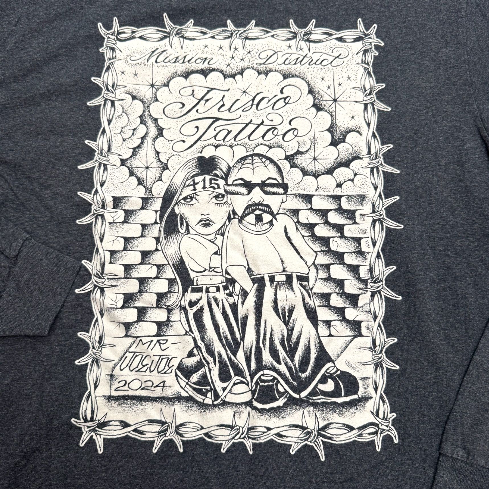 Russell Athletic Russell T-Shirt Mens XL Graphic Tattoo Mission District SF 2024 Frisco Tee LS Size US XL / EU 56 / 4 - 3 Thumbnail