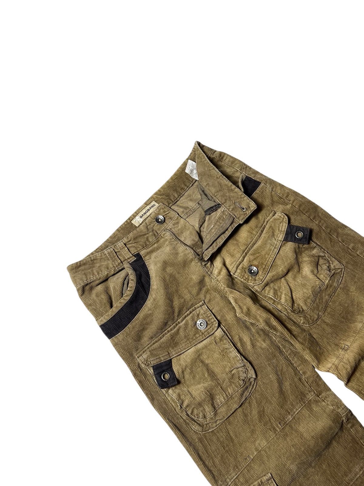 Japanese Brand Crazy Japanese Flared Cargo Tactical Multi Corduroy Pants Size US 30 / EU 46 - 6 Thumbnail