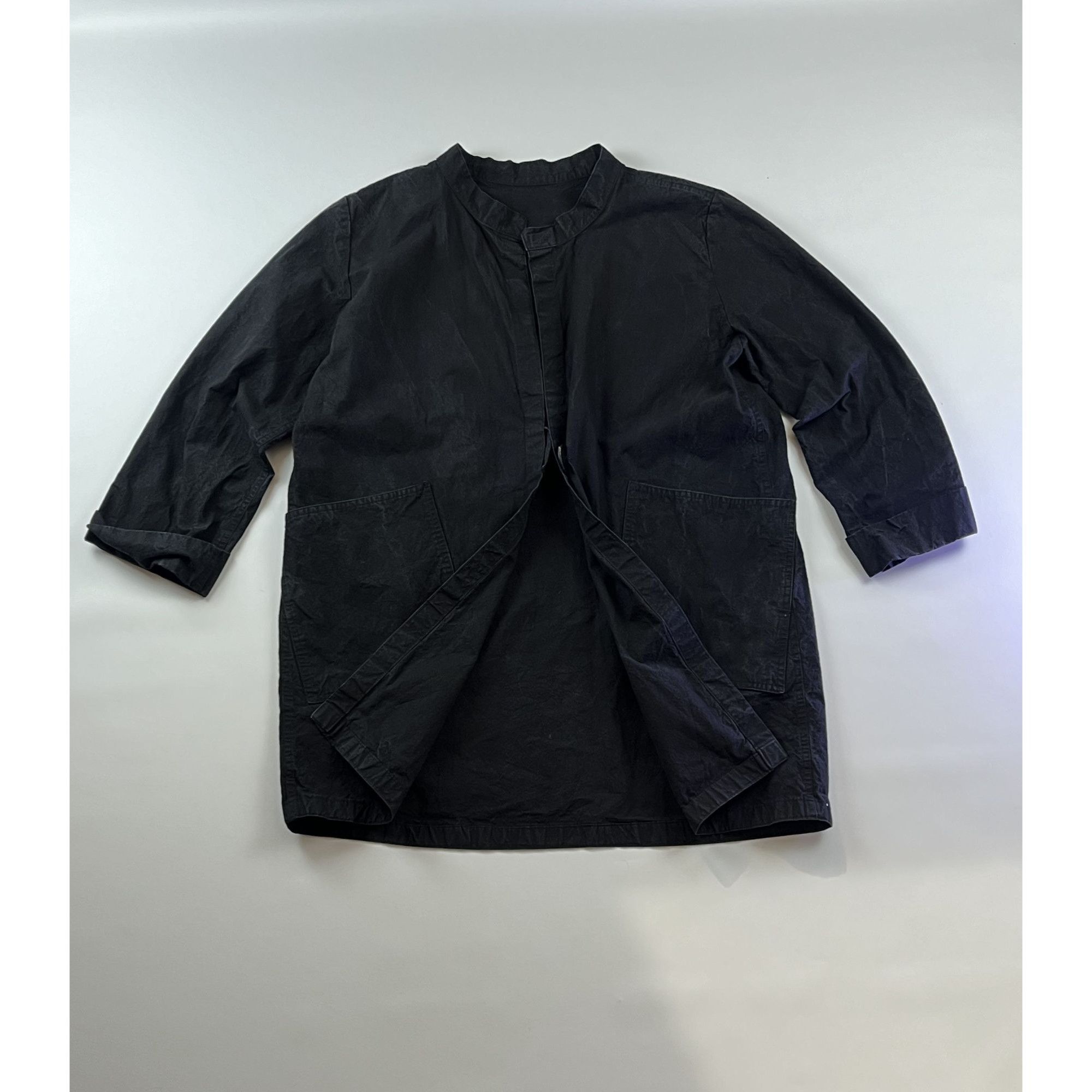 Japanese Brand × Vintage JAPAN! Rare Black Textured HandMade Open Jacket Size US L / EU 52-54 / 3 - 1 Thumbnail