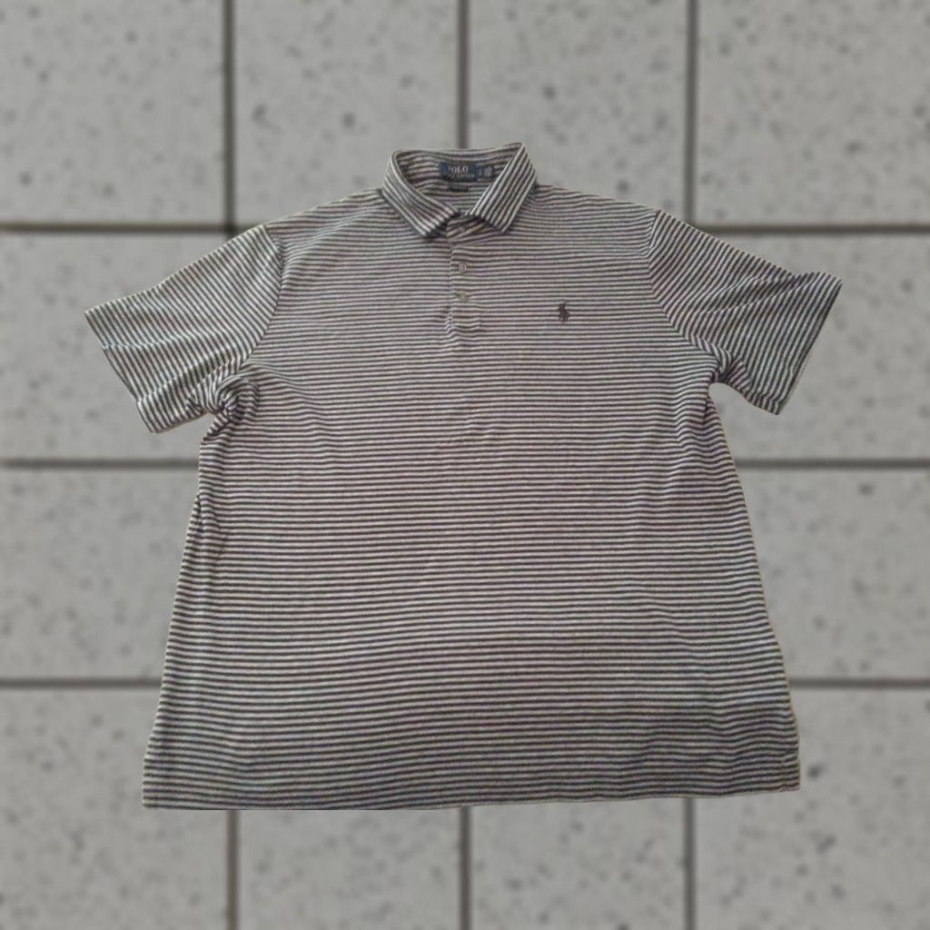 Polo Ralph Lauren Polo Ralph Lauren Shirt Polo Shirt Mens L Gray Black Stripes Cotton RL Polo Golf Shirt Mens L Blue Size US L / EU 52-54 / 3 - 1 Thumbnail