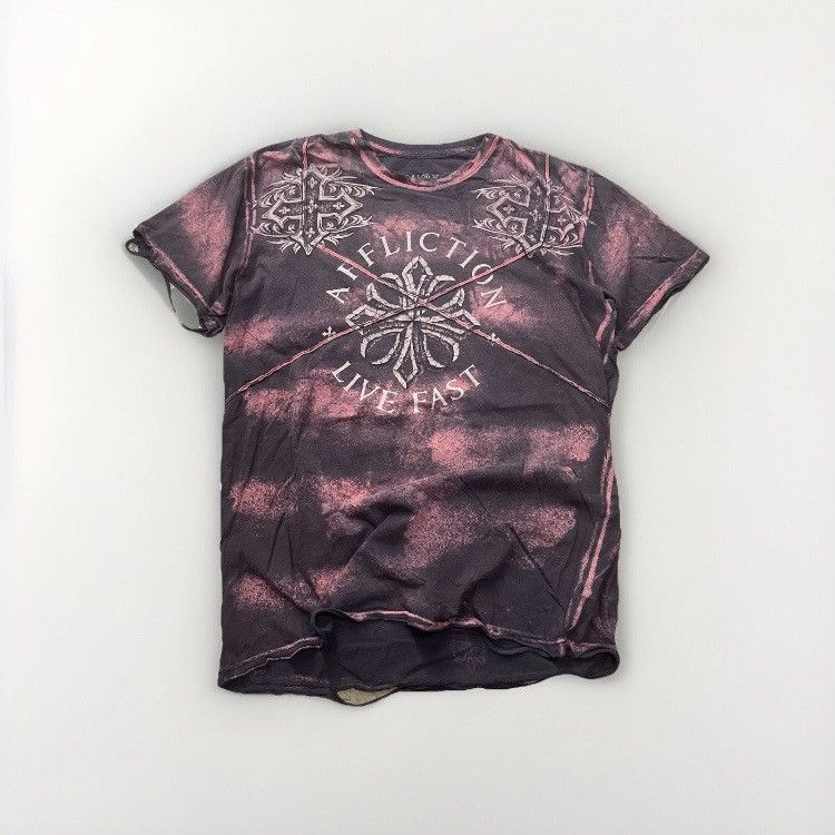 Affliction Y2K Affliction Faded Distressed Tee Shirt Size US XL / EU 56 / 4 - 2 Thumbnail