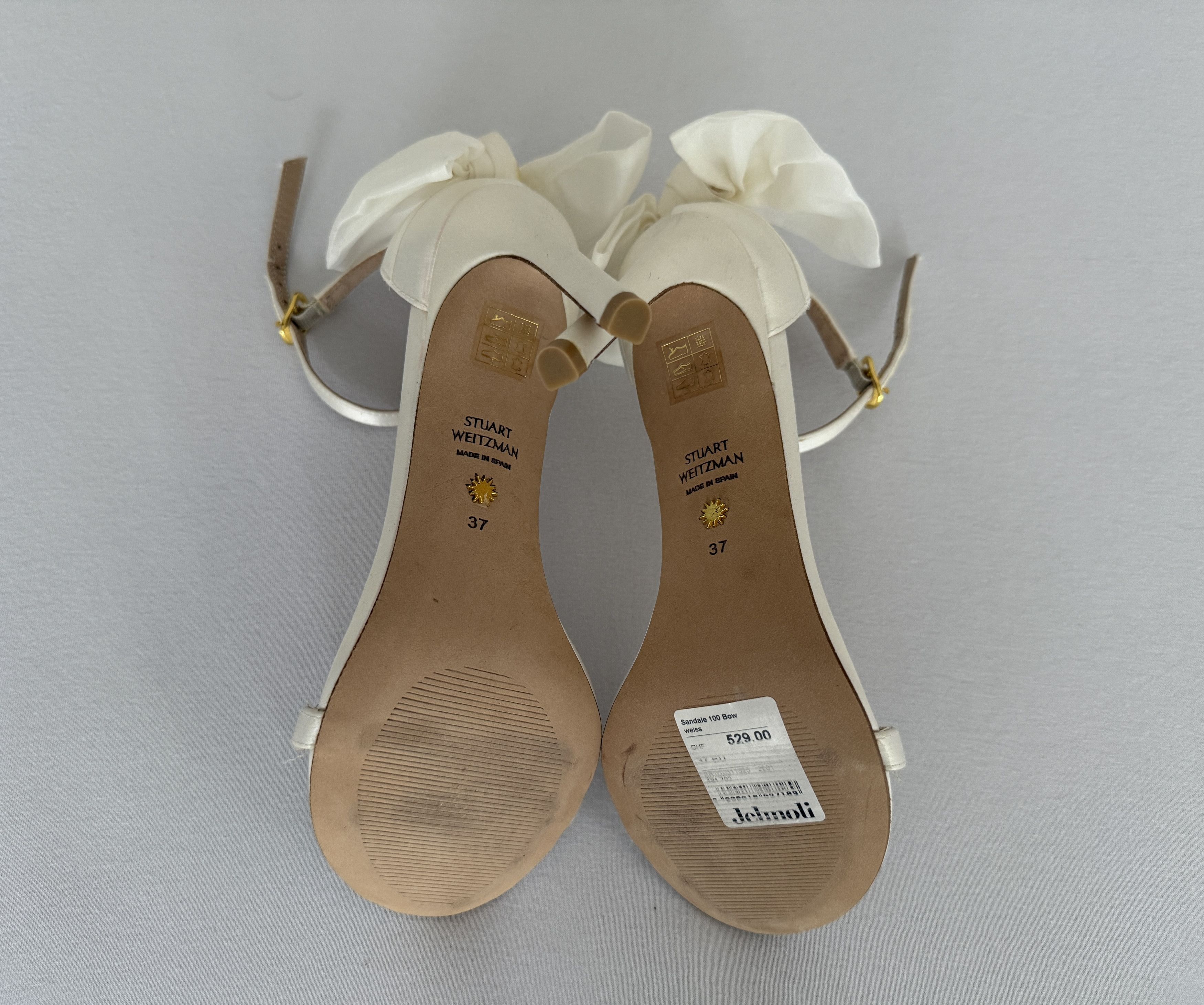 Stuart Weitzman Nudistsong Mesh Bow High Heels Size US 6.5 / IT 36.5 - 10 Thumbnail