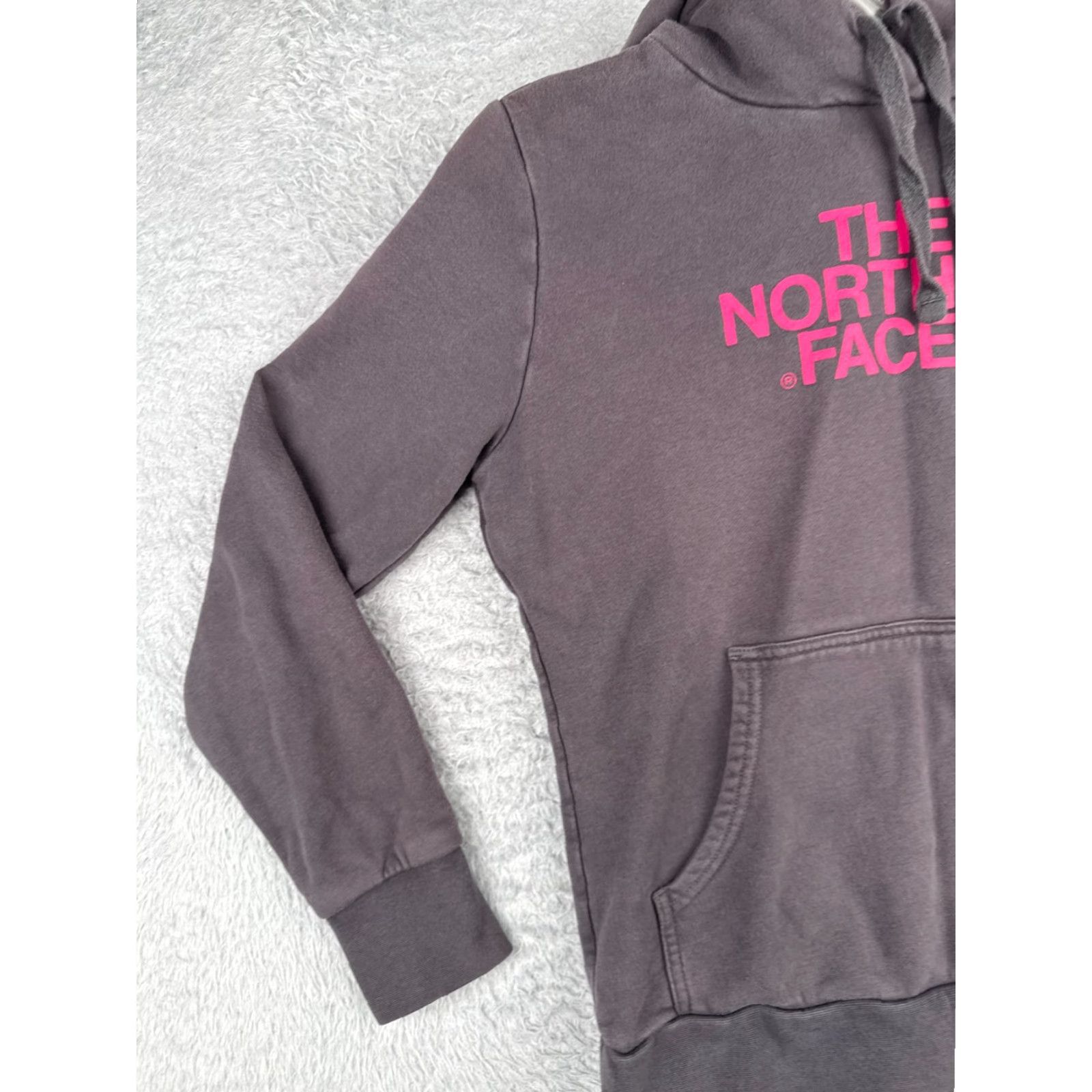 The North Face The North Face Hoodie Women Small Grayish Pink Pullover Pocket Cotton Size S / US 4 / IT 40 - 3 Thumbnail