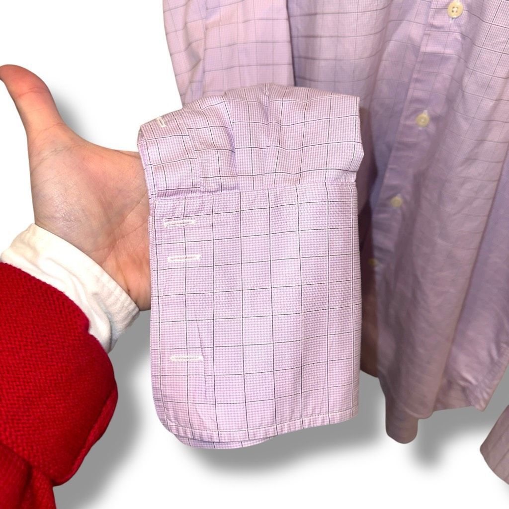 David Donahue Purple David Donahue Trim Fit French Cuff Dress Shirt Size M Size US M / EU 48-50 / 2 - 5 Thumbnail
