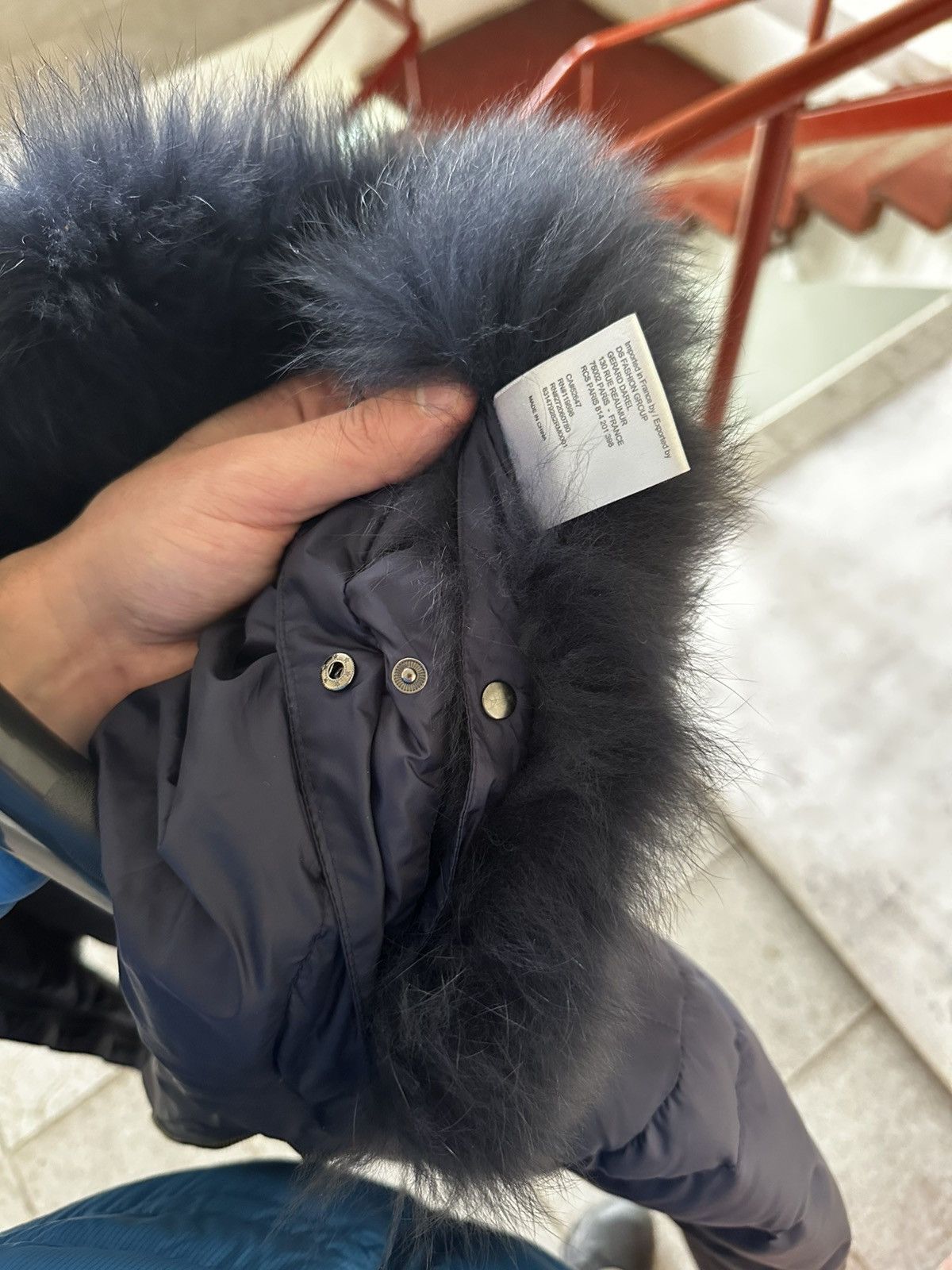 Gerard Darel Gerard Darel Paris Blue Down Jacket With Fur Hood Size 2 Size L / US 10 / IT 46 - 19 Thumbnail