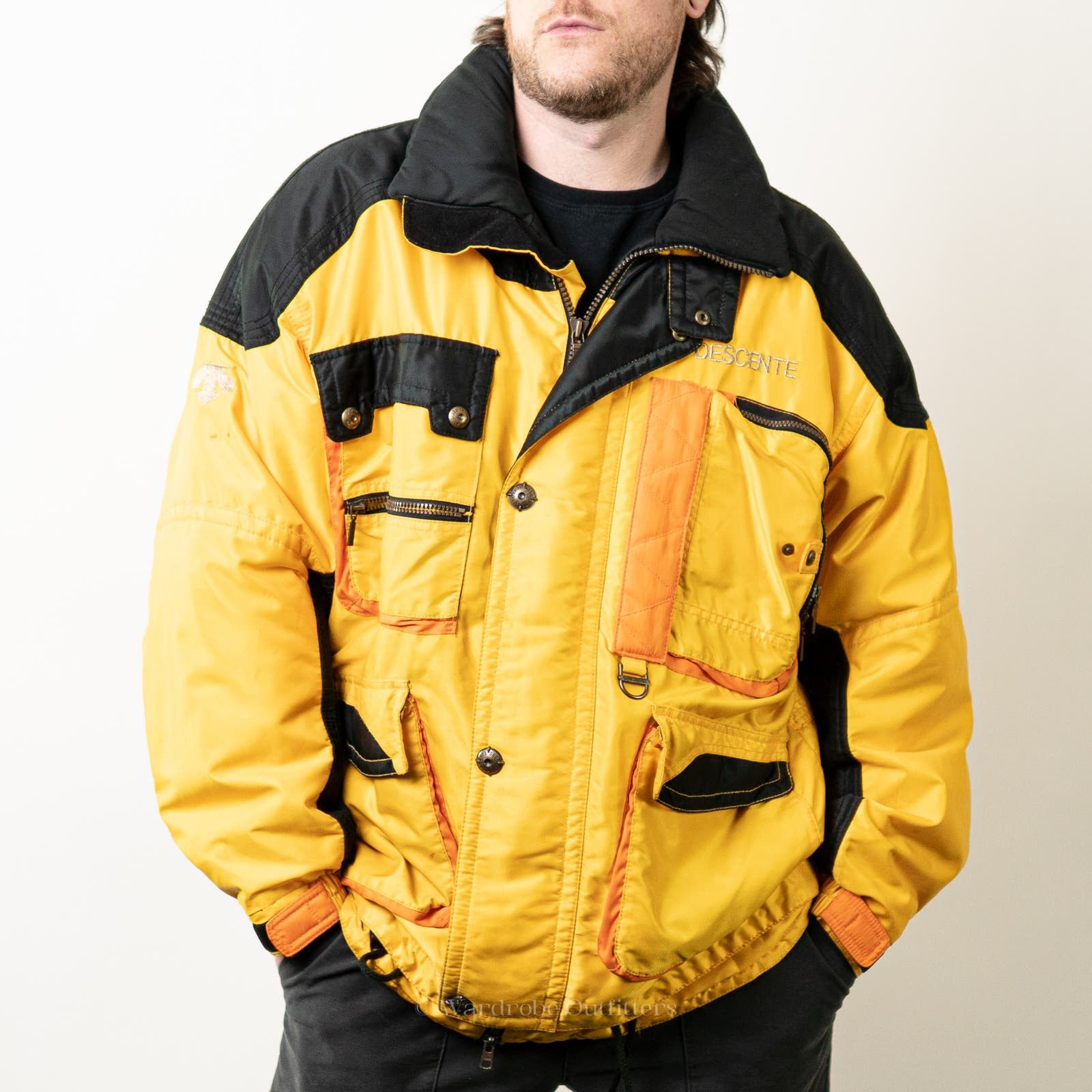 image of Vintage 90's Puffer Ski Jacket Coat Parka By Descente - XL in Yellow, Men's