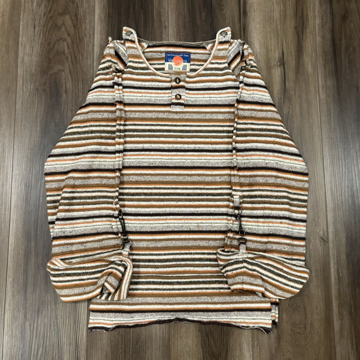 Blackmeans Blackmeans striped knit bondage shirt Size US L / EU 52-54 / 3 - 3 Thumbnail