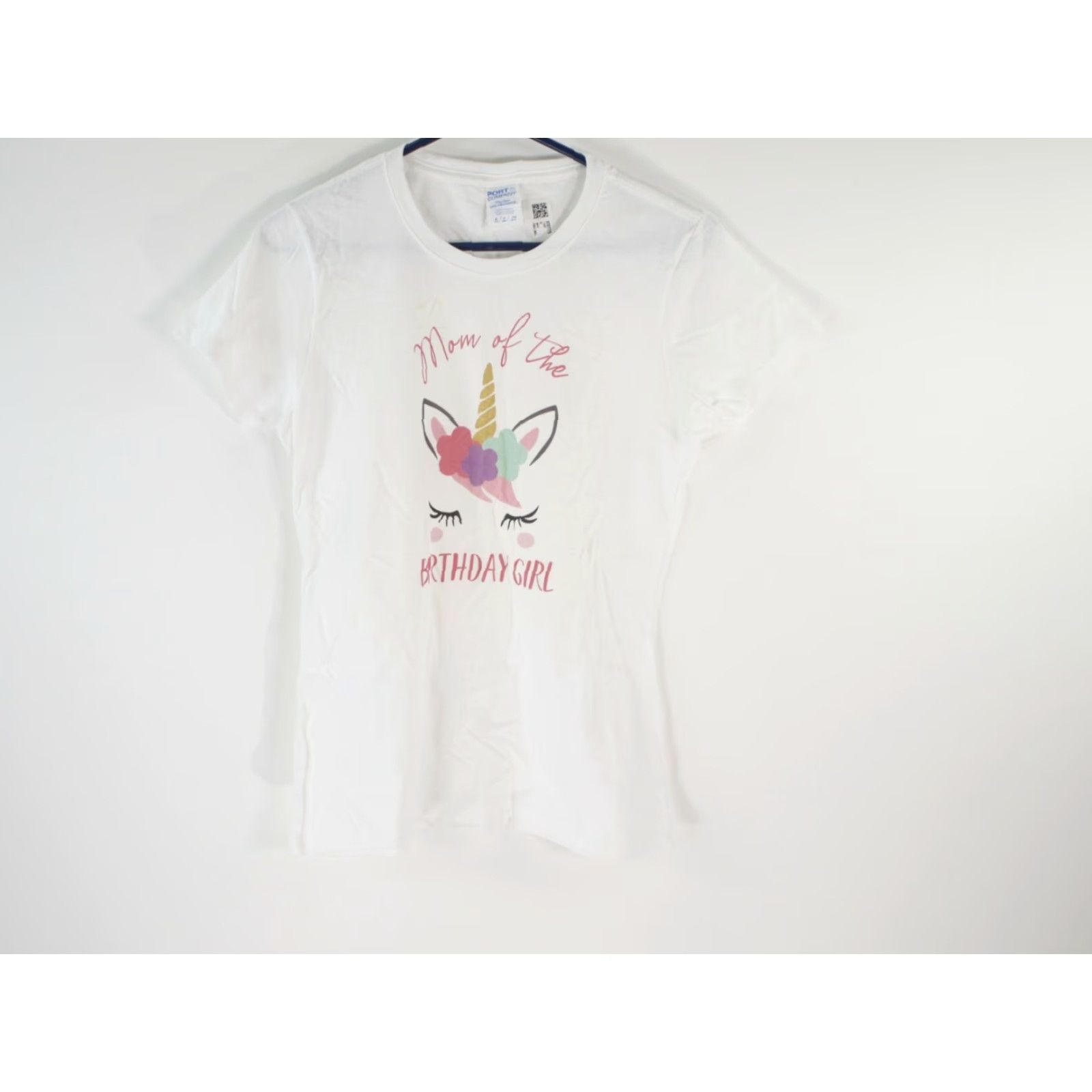 Vintage Port And Company Shirt Women Small White Mom of The Birthday Girl Graphic Tee Birthday Womens Size S / US 4 / IT 40 - 3 Thumbnail