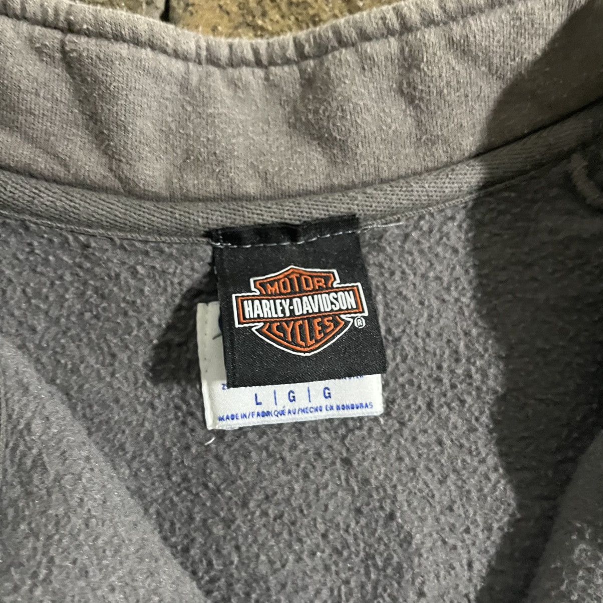 Harley Davidson × Vintage Vintage Harley Davidson Full Zip-Up Biker Grunge Sweatshirt Size US L / EU 52-54 / 3 - 7 Thumbnail