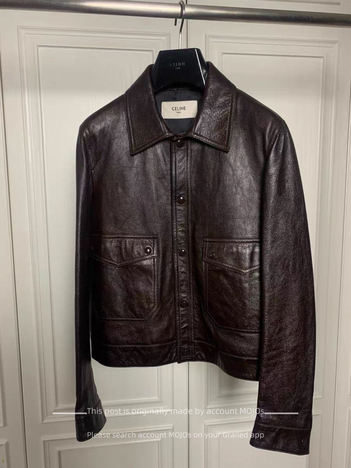 Celine × Hedi Slimane Celine 20ss leather jacket python texture