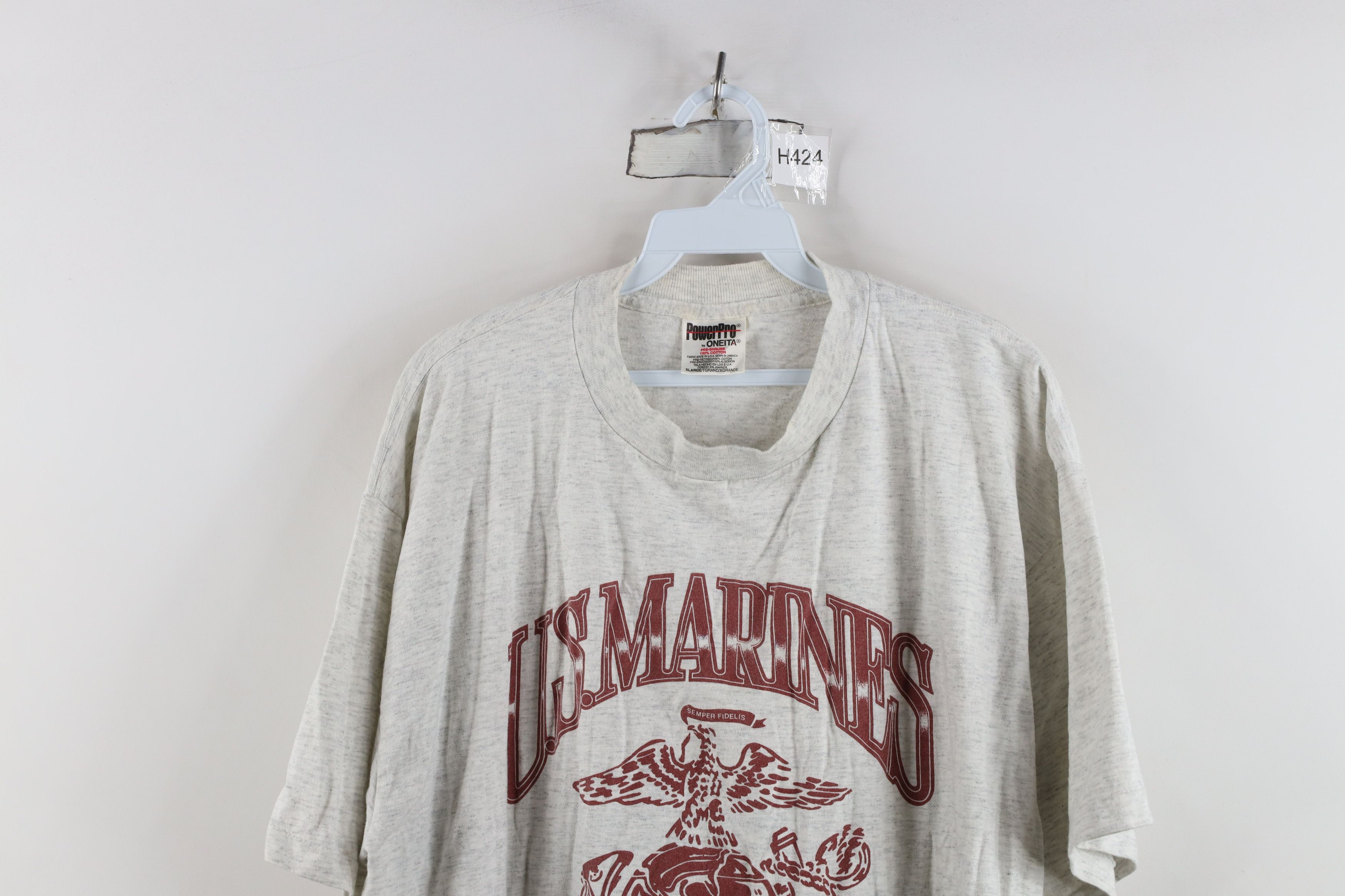 Vintage Vintage 90s USMC My Son Is A Marine T-Shirt Heather Gray Size US XL / EU 56 / 4 - 2 Thumbnail