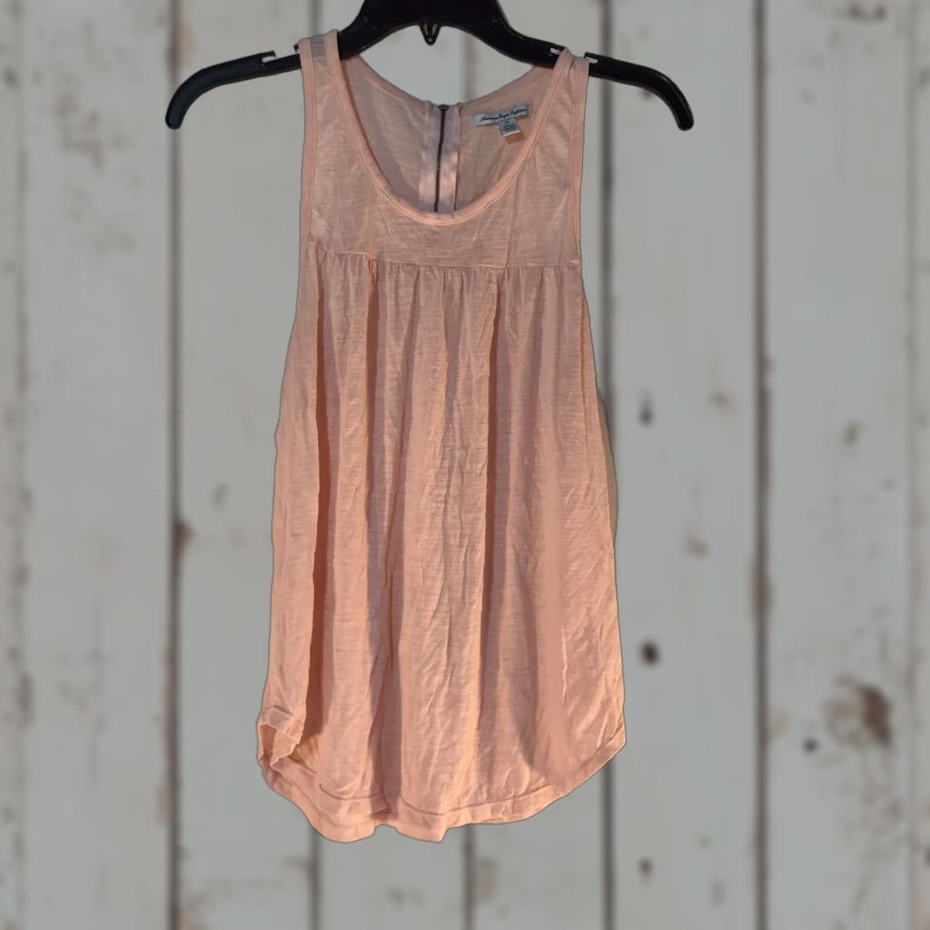 American Eagle Outfitters American Eagle Women’s Tank Top S Peach Sleeveless Zip Back Casual Summer Basic Size S / US 4 / IT 40 - 1 Thumbnail