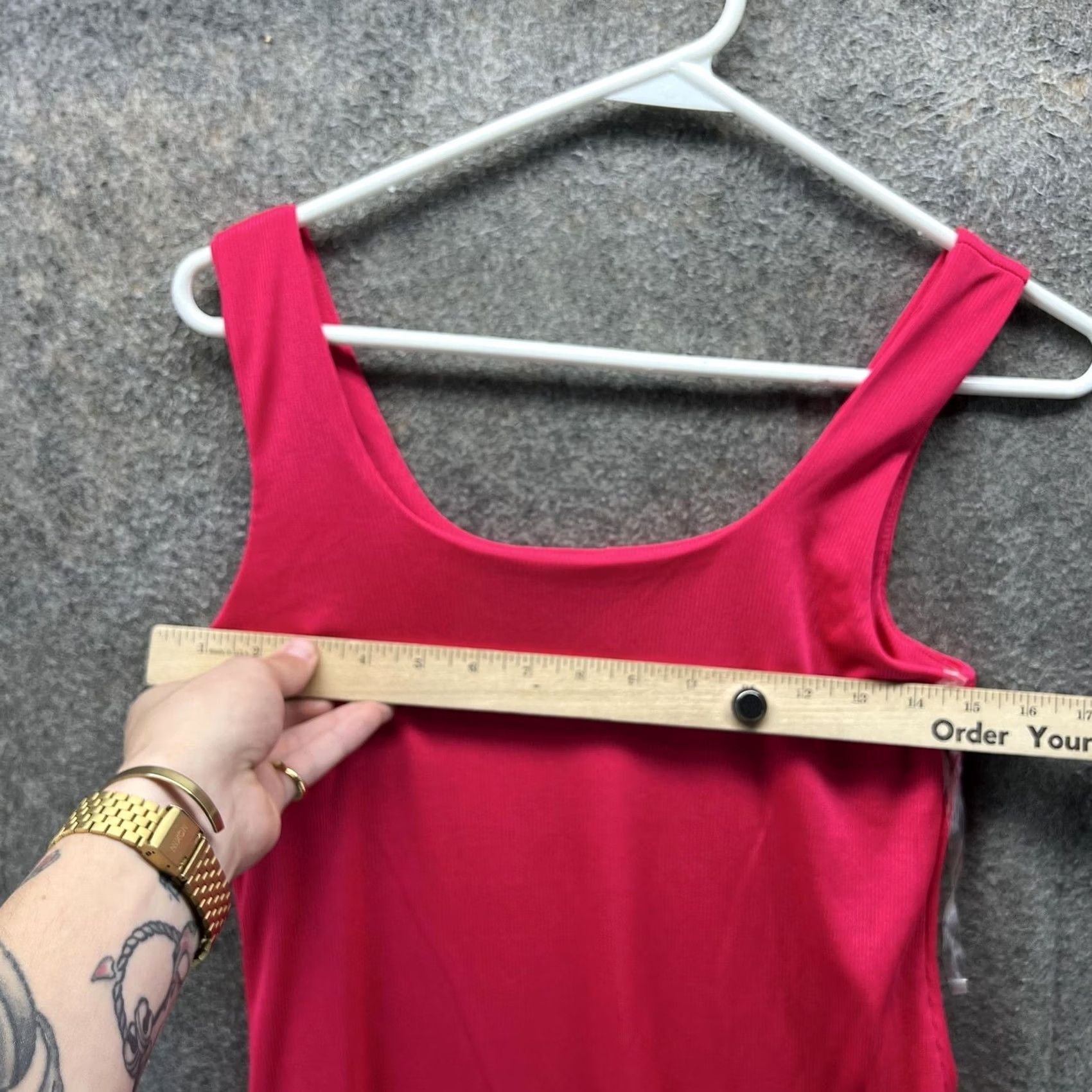 Vintage A New Day Dress Womens XS Pink Ribbed Knit Scoop Neck Tank Mini Bodycon Casual Size XS / US 0-2 / IT 36-38 - 3 Thumbnail