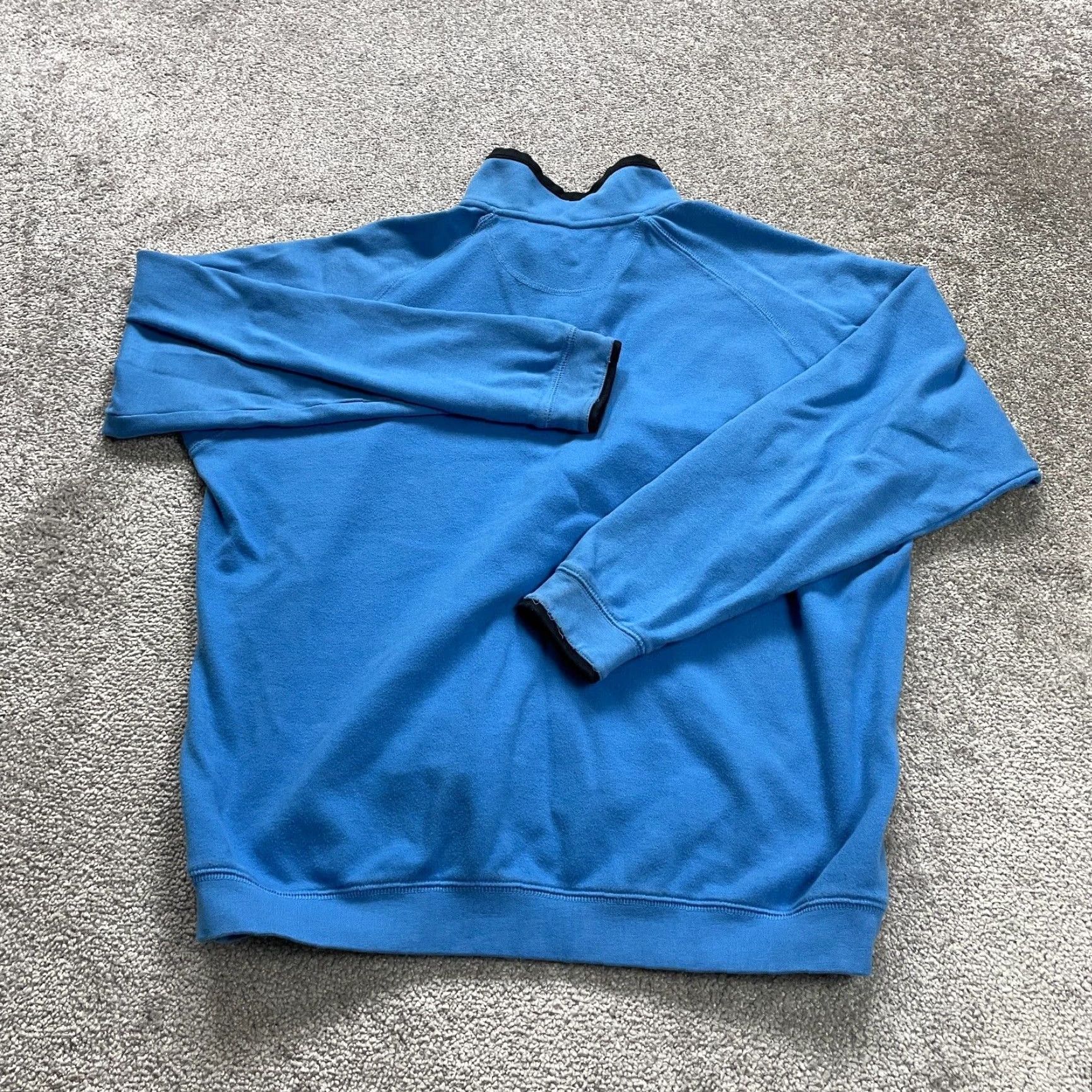 Vintage Boston Trader Jacket Mens 2XL Blue 1/4 Zip 100% Pima Cotton Raglan Sleeve Active Jacket Size US XXL / EU 58 / 5 - 2 Thumbnail