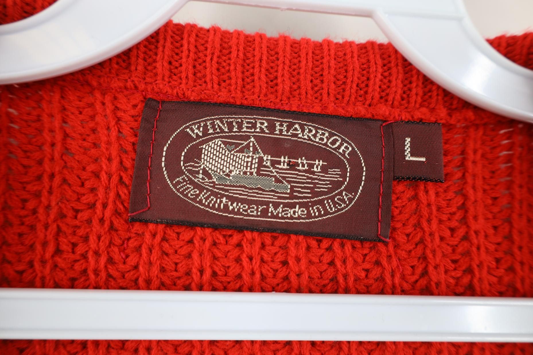 Vintage Vintage 70s 80s Streetwear Ribbed Knit Sweater Red USA Size US L / EU 52-54 / 3 - 4 Thumbnail