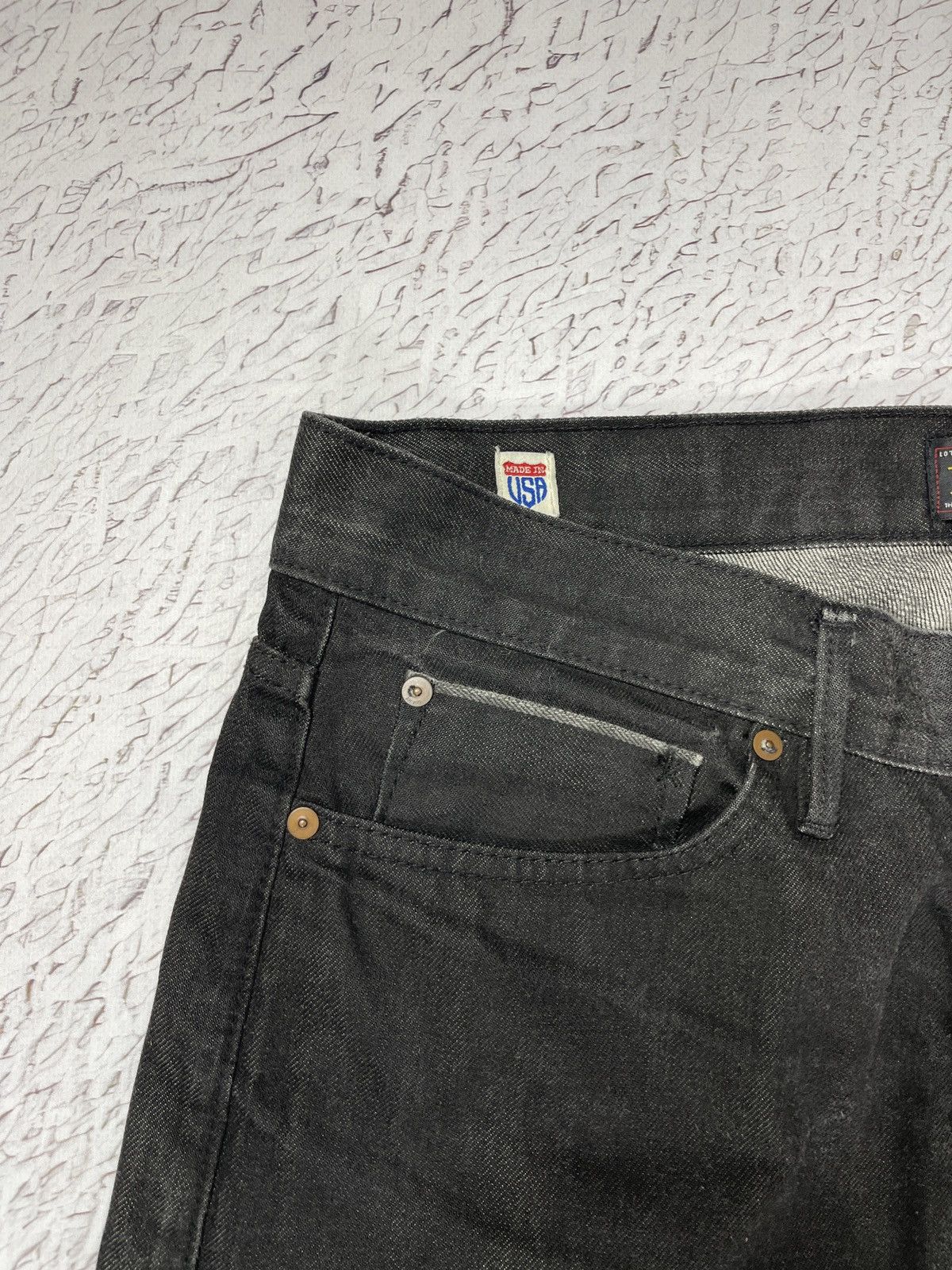 Lee Lee made in USA selvedge graphite black denim jeans Size US 31 - 10 Thumbnail