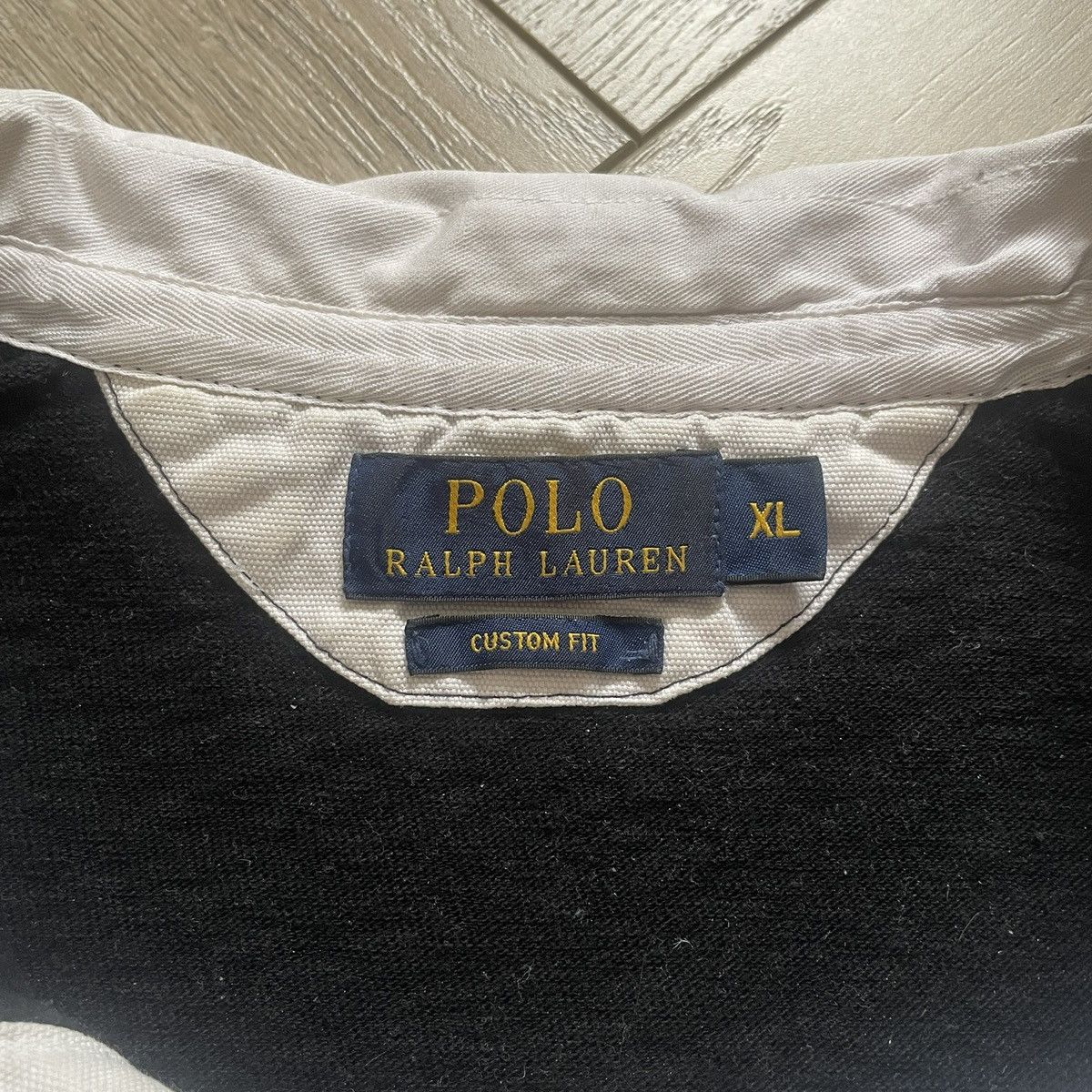Polo Ralph Lauren Polo Ralph Lauren Rugby Shirt Black and White Custom Fit Size US XL / EU 56 / 4 - 3 Thumbnail