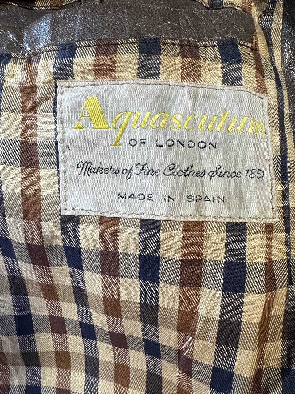 Aquascutum Aquascutum Tartan Lined Leather Jacket Size US M / EU 48-50 / 2 - 16 Thumbnail