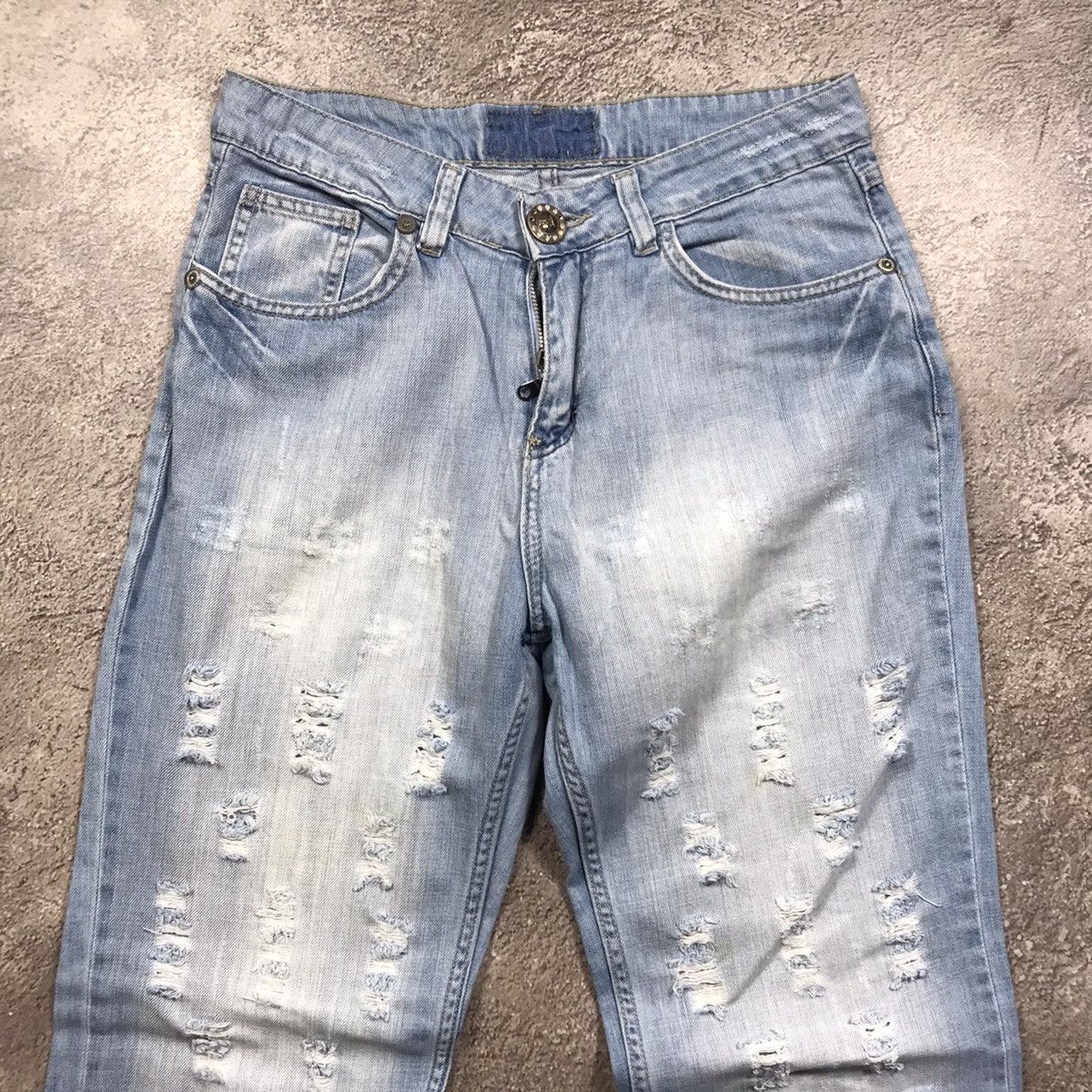 Vintage Vintage 90s Baggy Distressed Thrashed Jeans Grunge Y2K 29 Size 29" - 3 Thumbnail