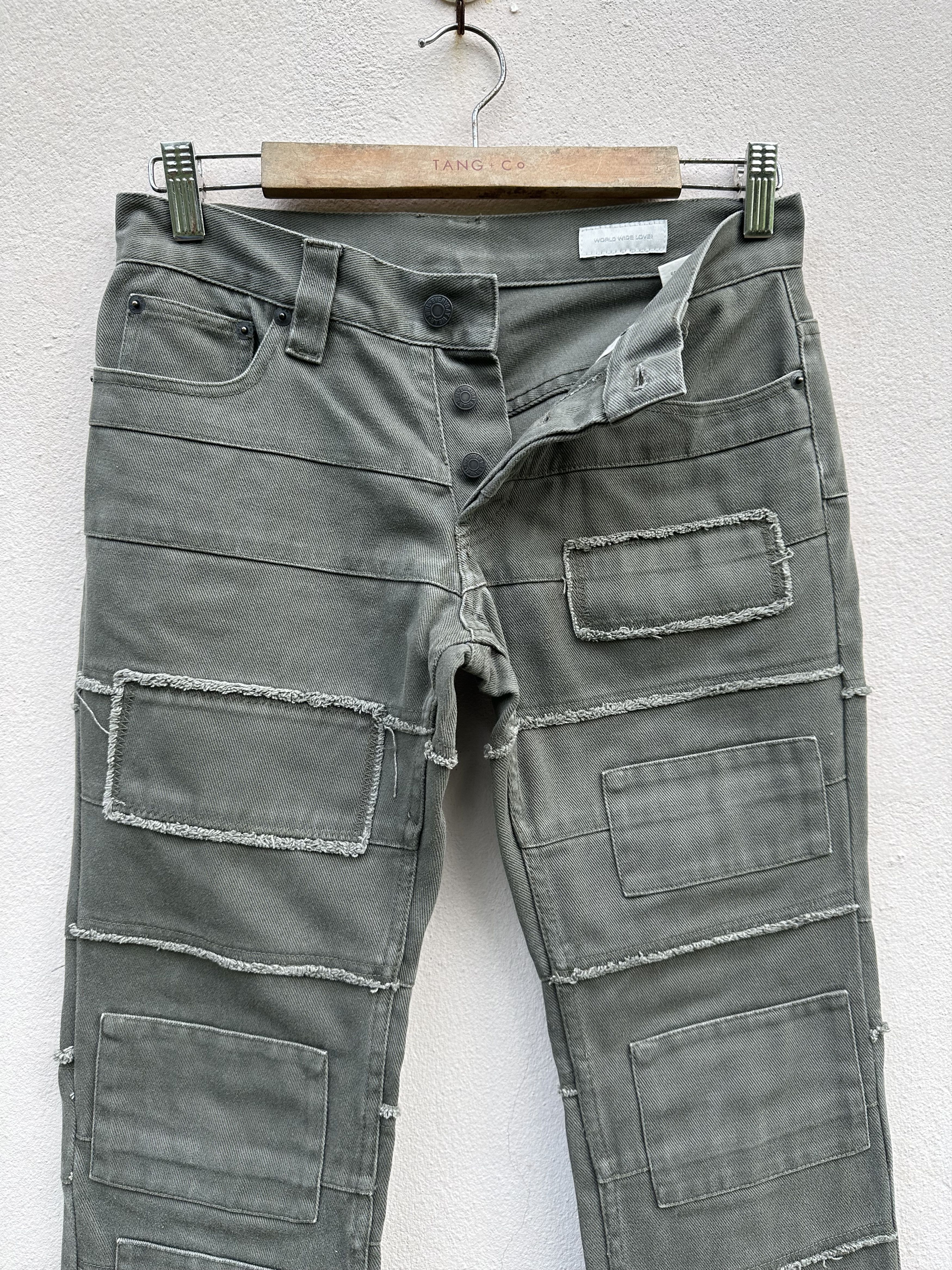 Hysteric Glamour Vintage World Wide Love Patchwork Hagi Denim Jeans Size US 29 - 4 Thumbnail