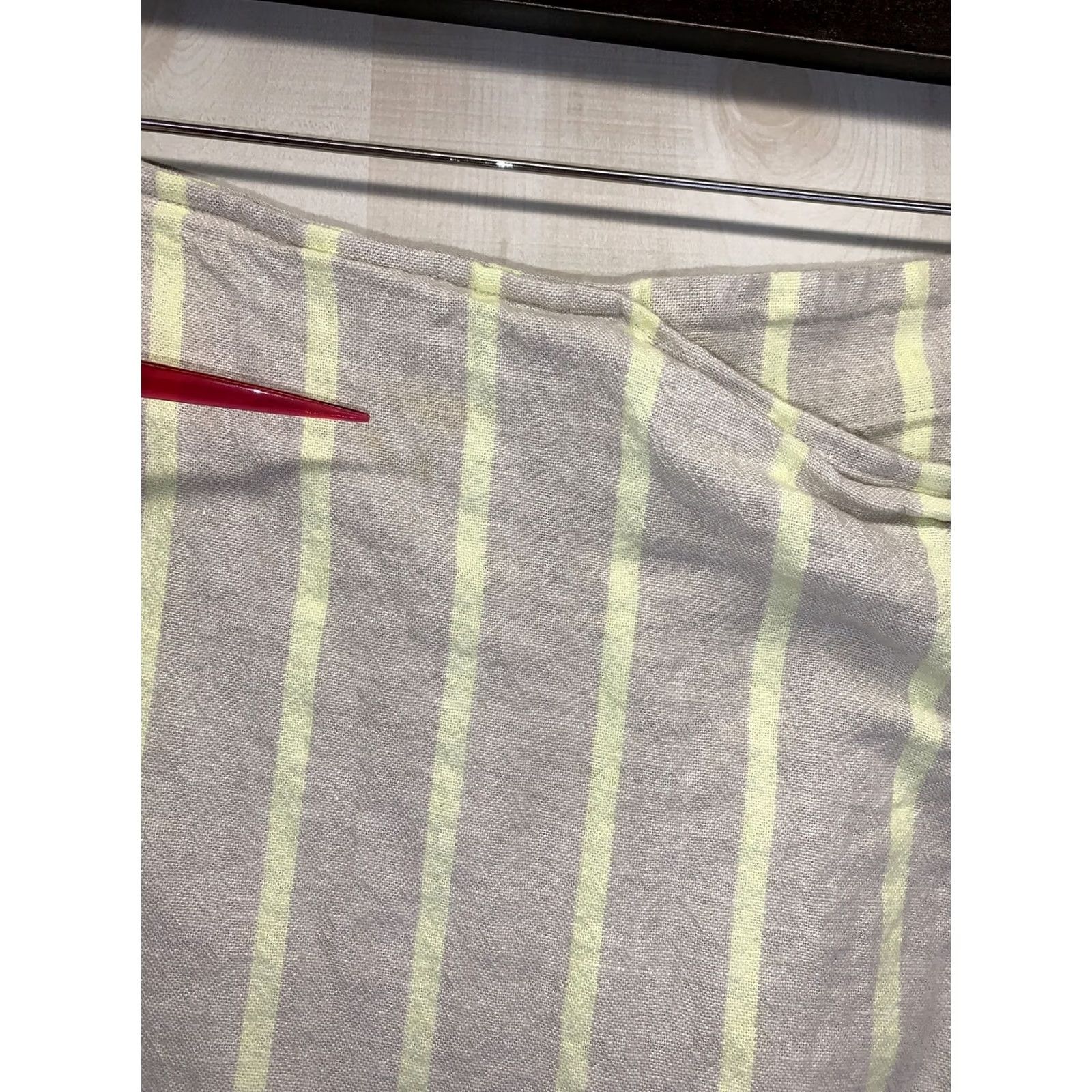 Loft LOFT Skort Women’s M Khaki Neon Yellow Striped Tie Side Casual Travel Beach Walking-4166 Mens? Womens Size 32" / US 10 / IT 46 - 4 Thumbnail