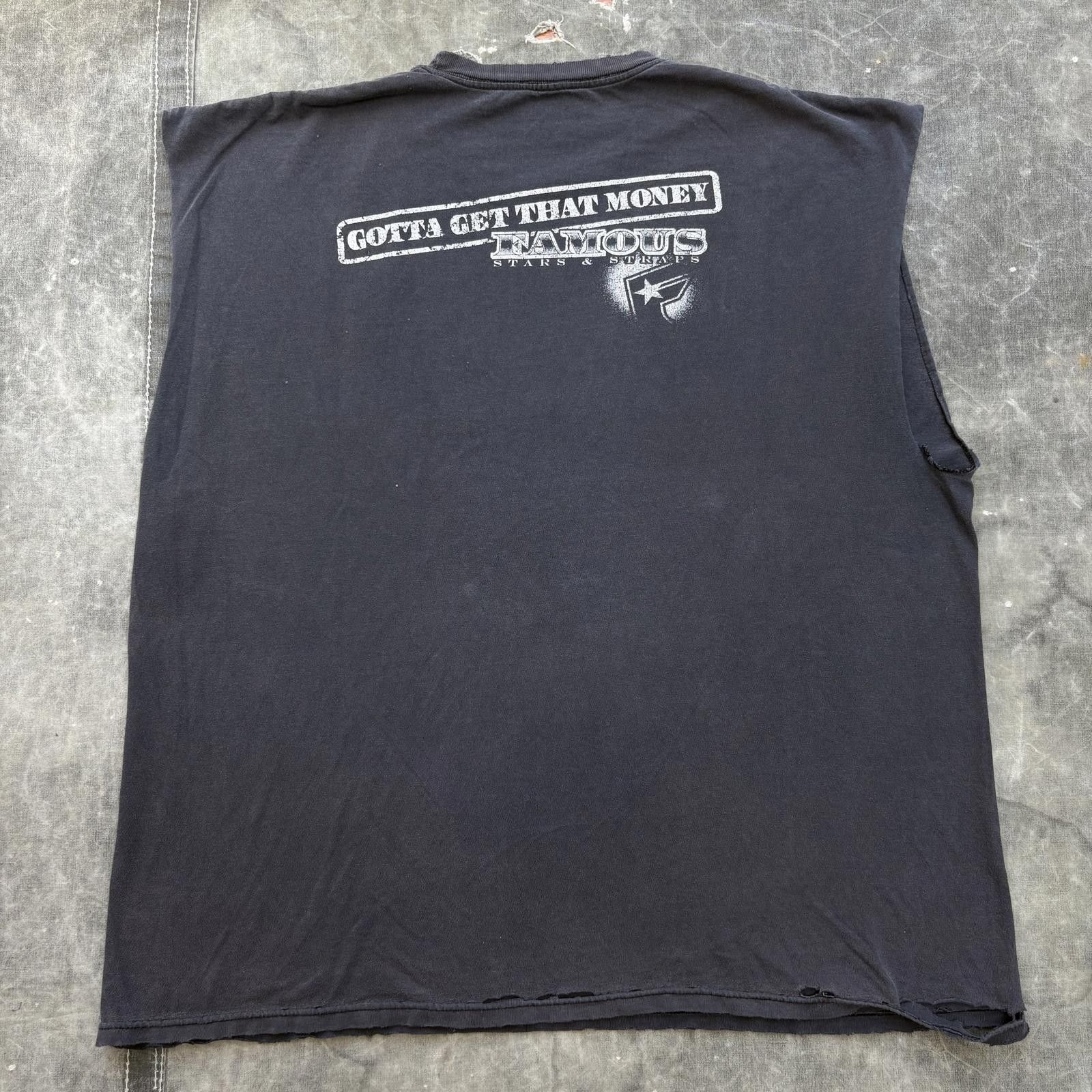 Famous Stars And Straps Vintage Y2K Distressed Famous Stars & Straps Cut Off Shirt Size US XXL / EU 58 / 5 - 2 Thumbnail