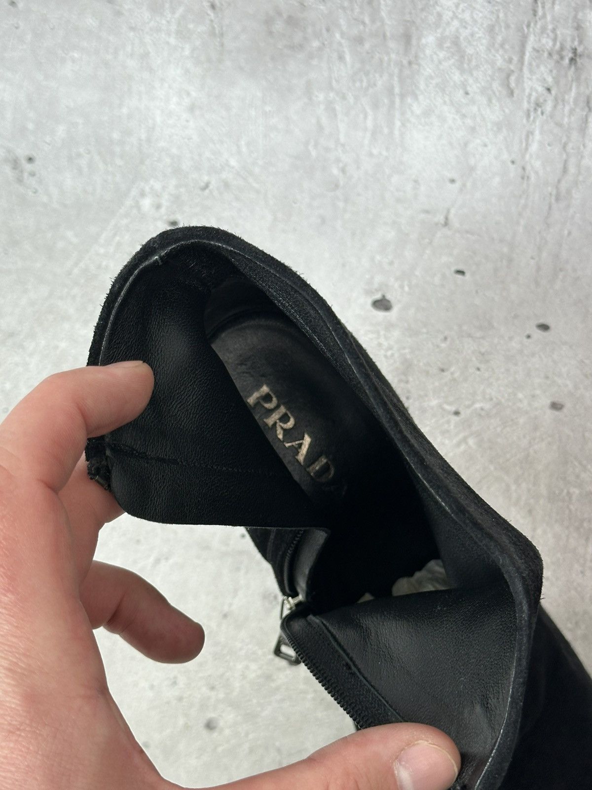 Prada Prada Black Suede High Heel Zip Made in Italy Ankle Booties Size US 7 / IT 37 - 22 Thumbnail