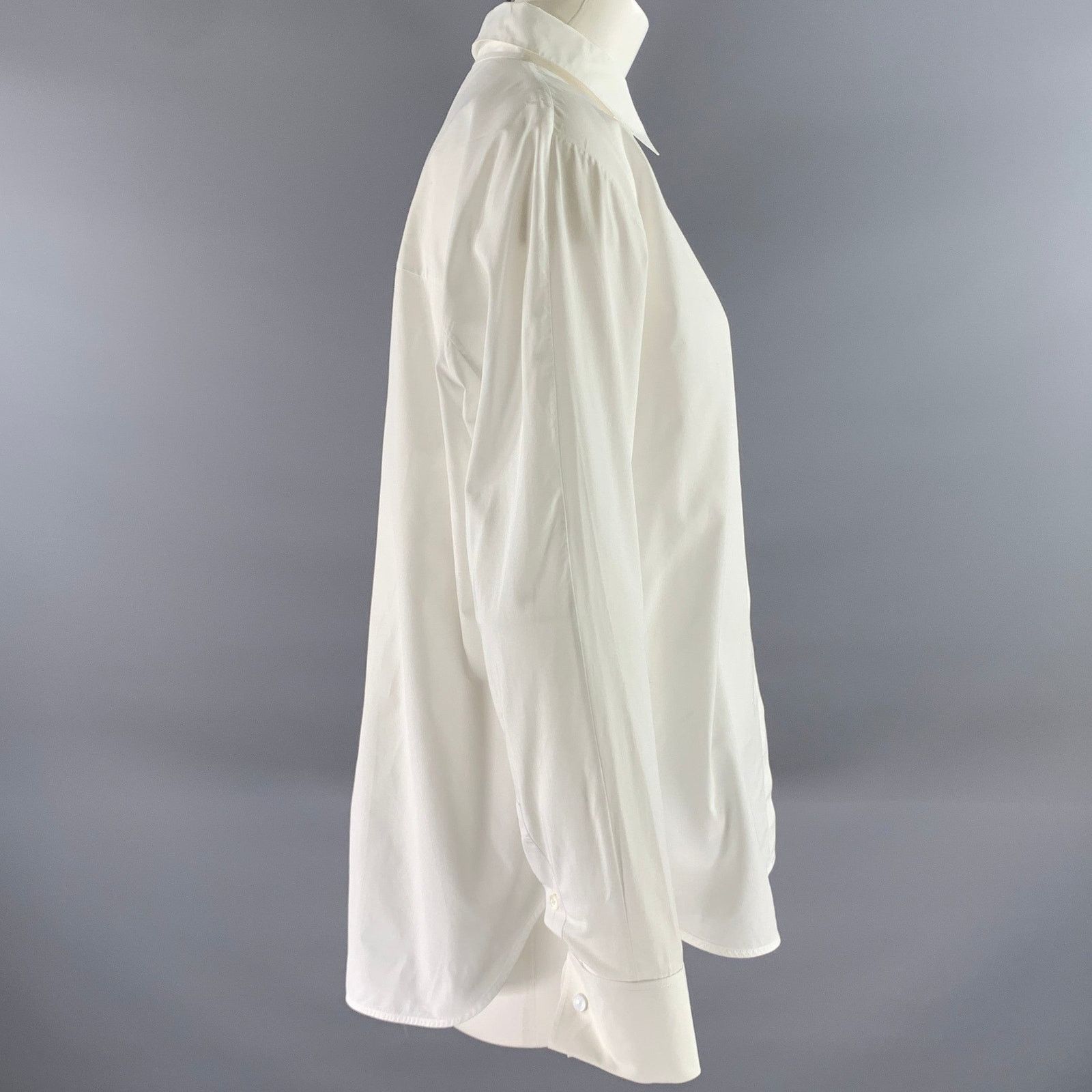Loro Piana LORO PIANA Size 12 White Cotton Dress Shirt Size XL / US 12-14 / IT 48-50 - 3 Thumbnail