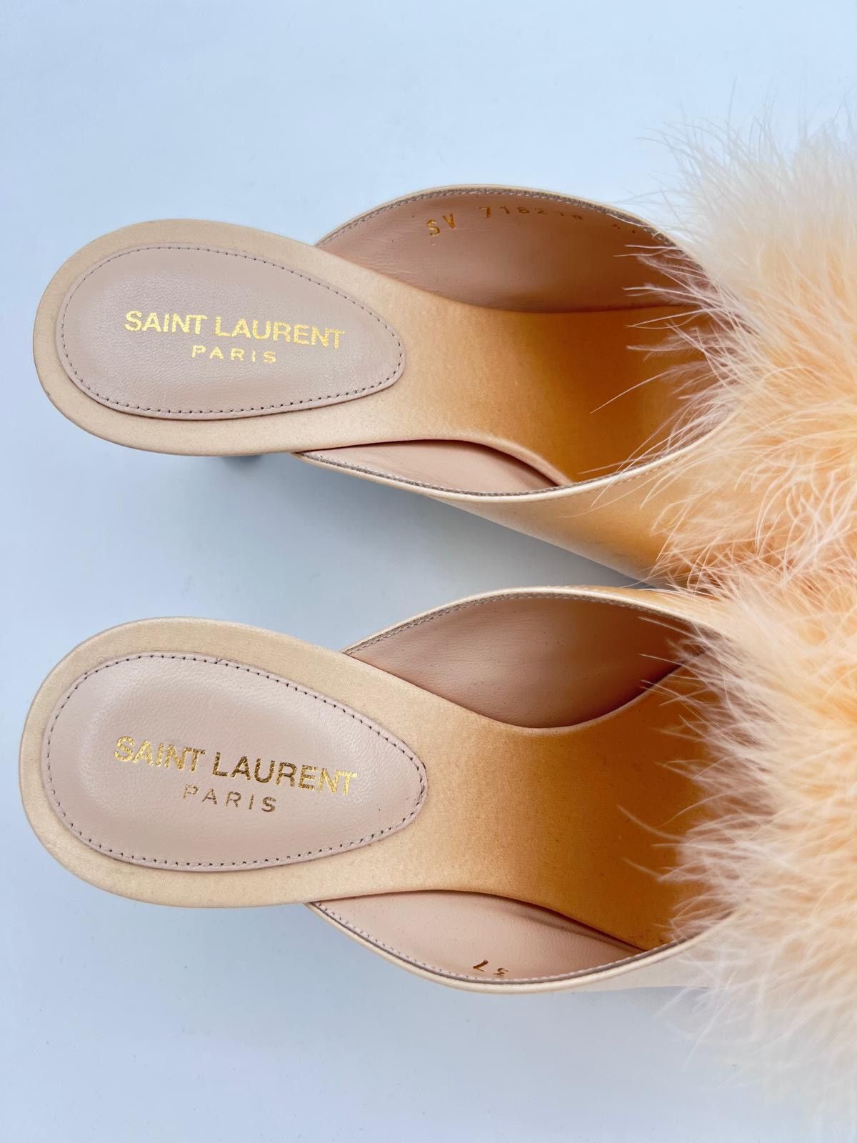 Saint Laurent Paris New Saint Laurent Blanco mules IT 37/ US 7 Size US 7 / IT 37 - 7 Thumbnail