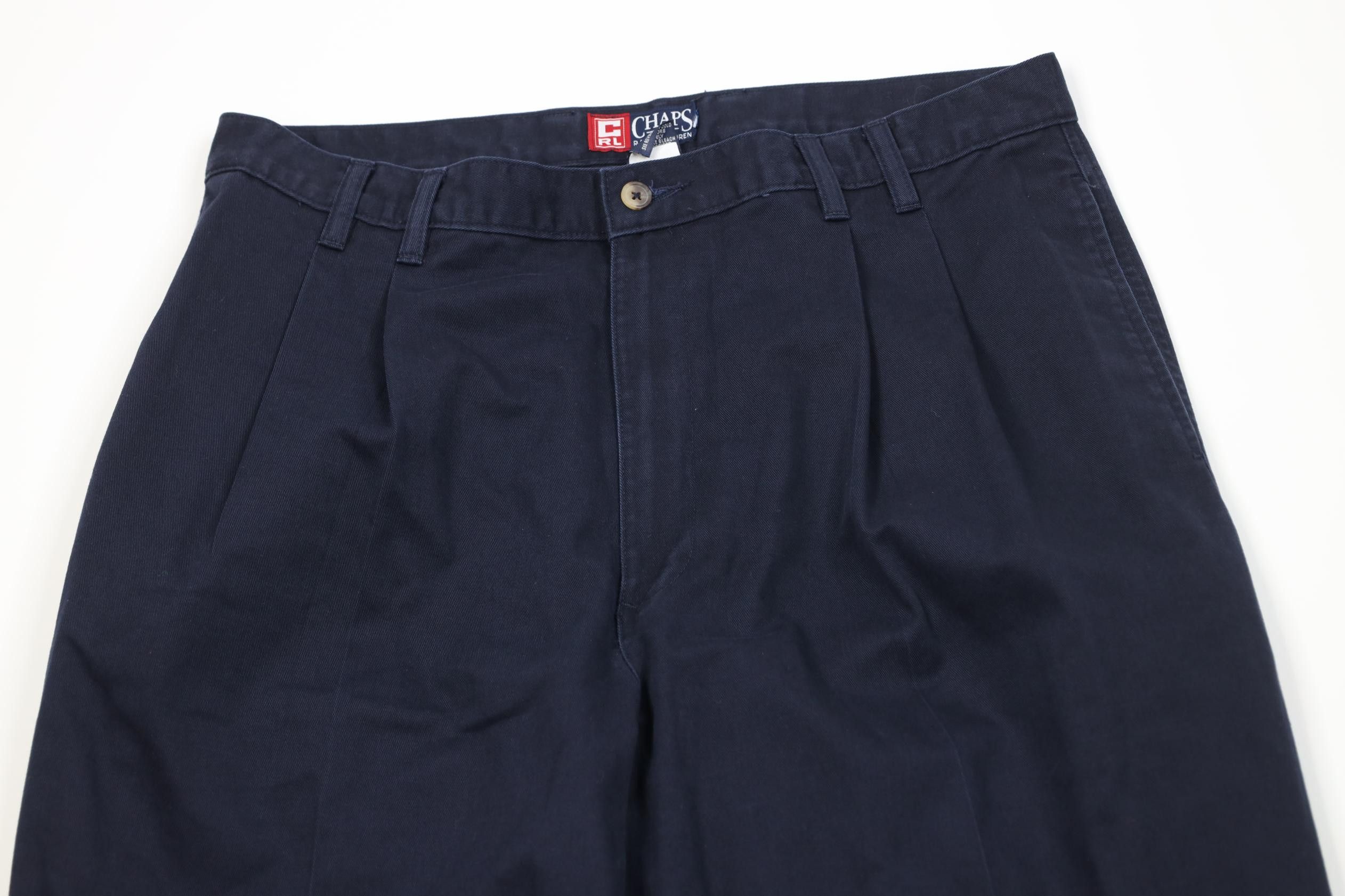 Polo Ralph Lauren Vintage 90s Chaps Ralph Lauren Wide Leg Pleated Chino Pants Size US 34 / EU 50 - 2 Thumbnail