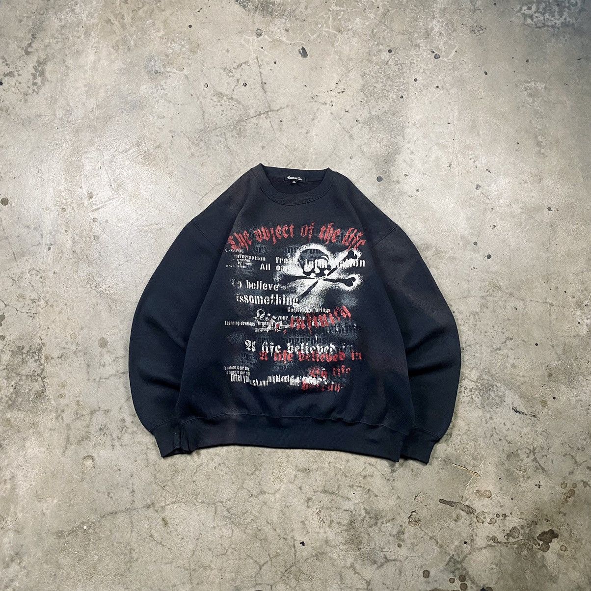 If Six Was Nine × Japanese Brand × Le Grande Bleu (L.G.B.) y2k Beaumont Carr Skulls Poem Tribal Sunfaded Boxy Size US L / EU 52-54 / 3 - 1 Thumbnail