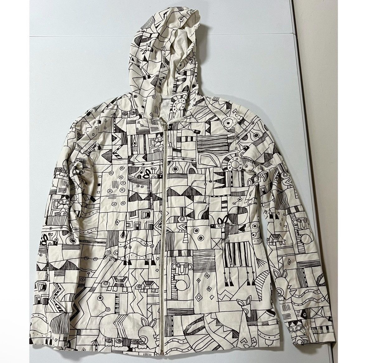 Japanese Brand White Abstract Graphic Sweater Sweatshirt Hoodie Size M 🖤 Size M / US 6-8 / IT 42-44 - 2 Thumbnail