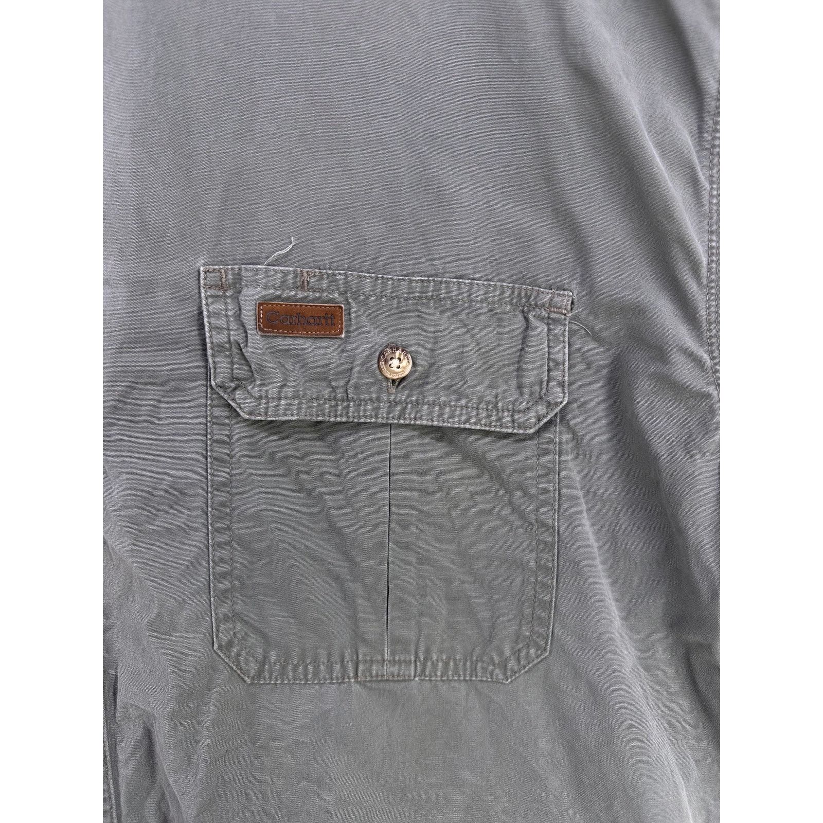 Carhartt Olive Green Carhartt Button Down Shirt Size 2XL Tall Size US XXL / EU 58 / 5 - 6 Thumbnail