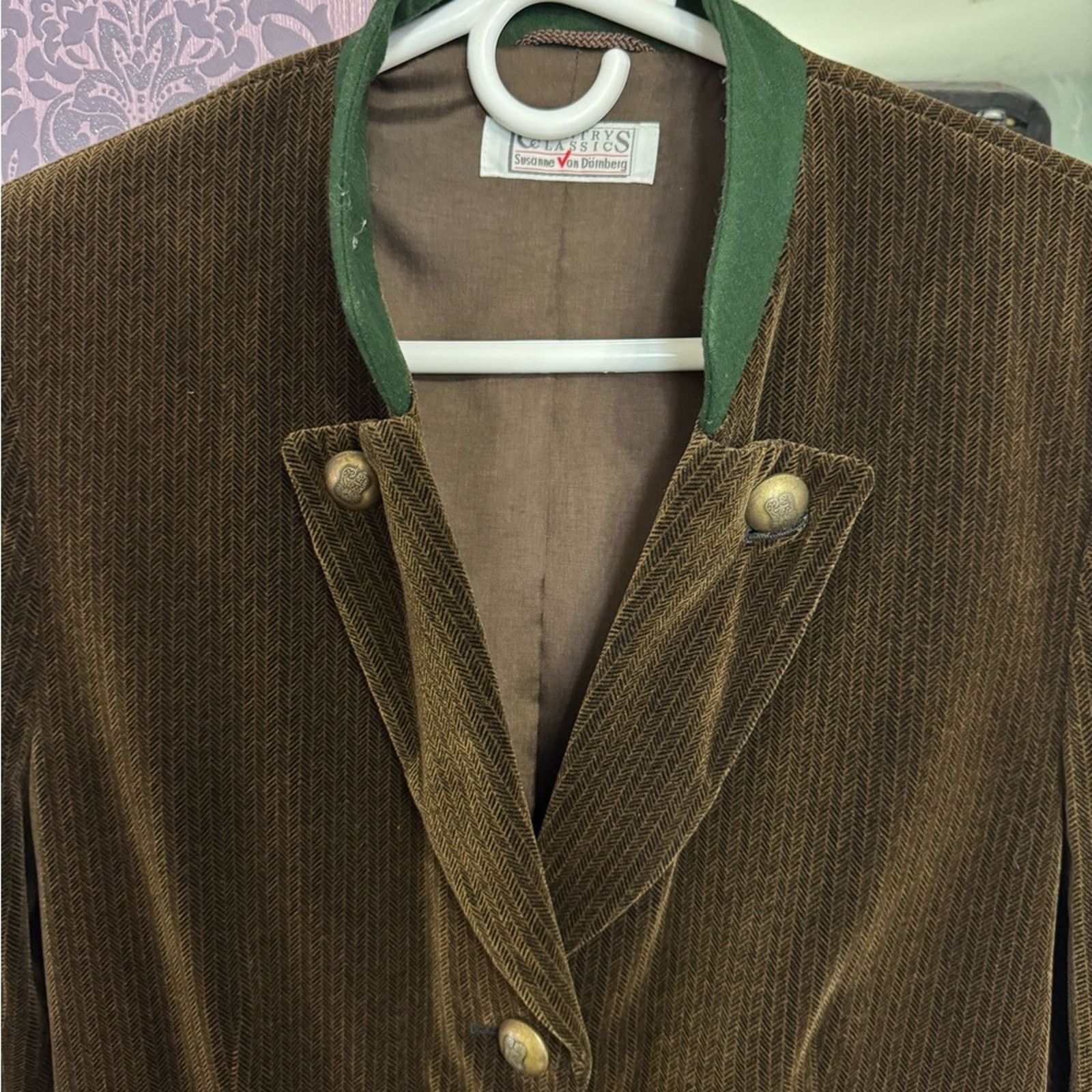 NBDN Nobrandedon VTG Susanne Von Domberg Corduroy Blazer with Gold Buttons Size L / US 10 / IT 46 - 3 Thumbnail