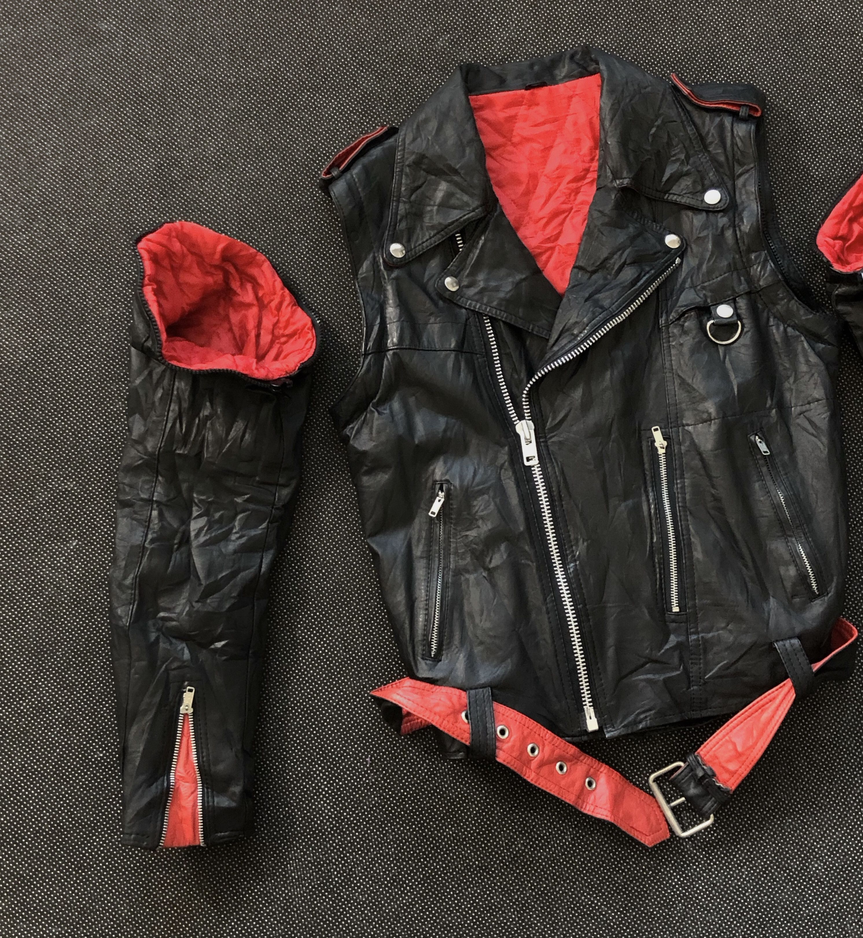 Japanese Brand SICK🔥80’S JAPAN COWHIDE DOUBLE COLLAR BONDAGE JACKET Size US S / EU 44-46 / 1 - 7 Thumbnail