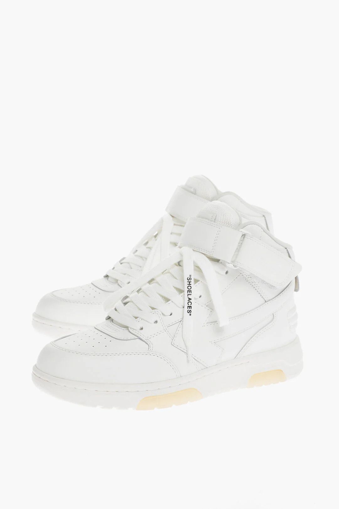 Off-White og1mm0426 Leather High-Top Sneakers in White Size US 7 / EU 40 - 3 Thumbnail