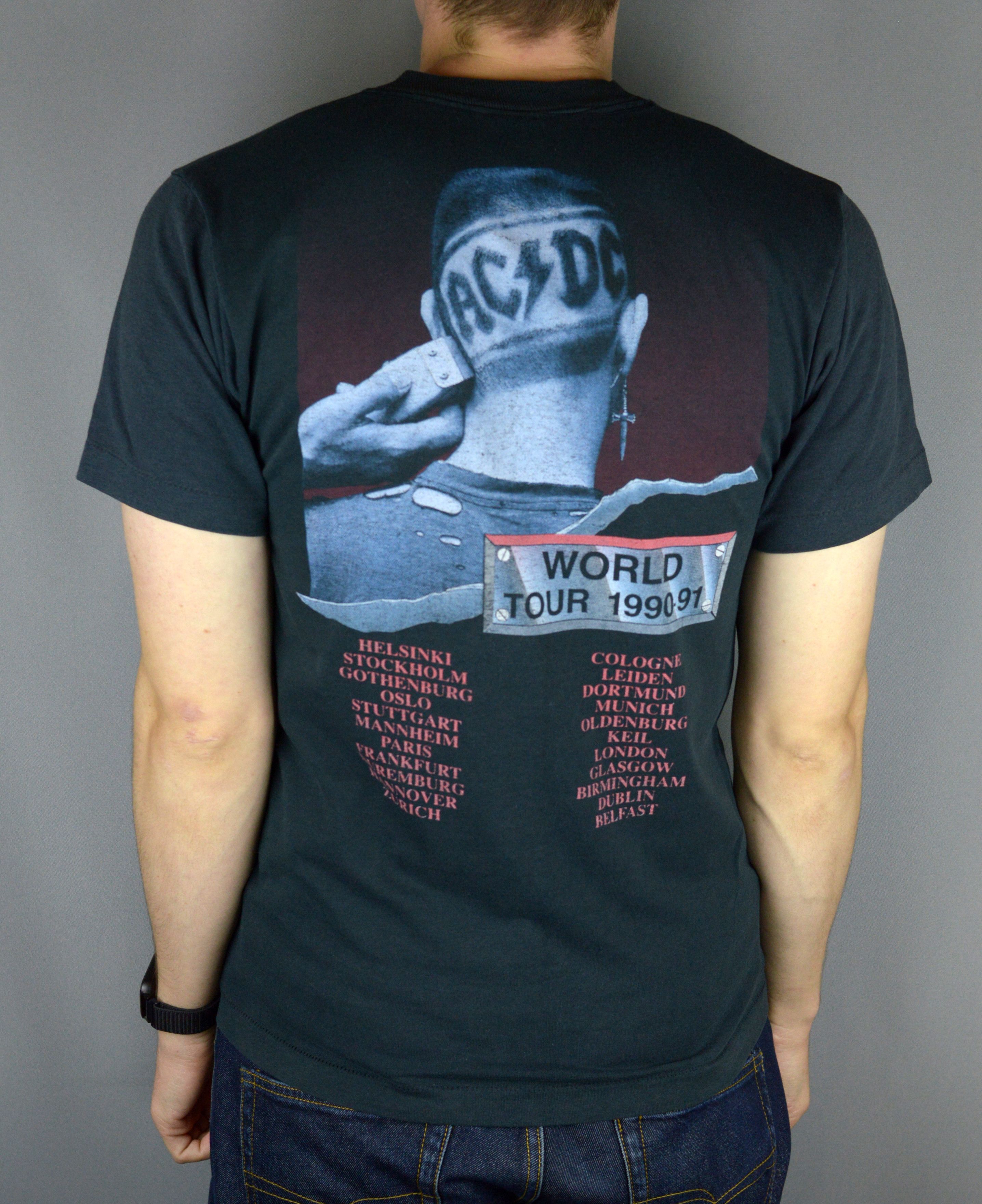 Band Tees × Vintage Vintage AC DC Back In Black 1991 t shirt Size US M / EU 48-50 / 2 - 2 Thumbnail